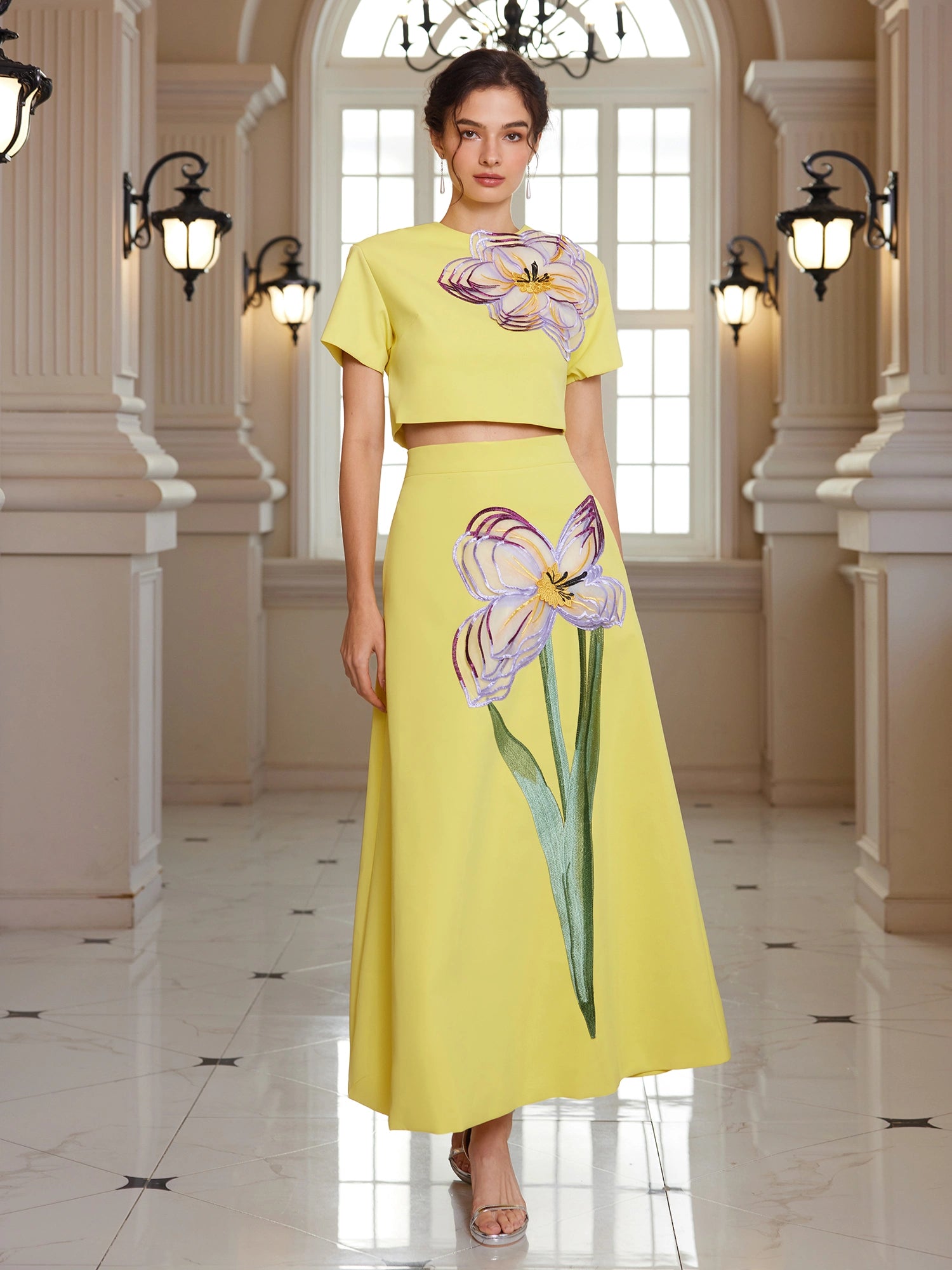 A-Line Skirt & Crop Top Vacation Set|NOOSGOP