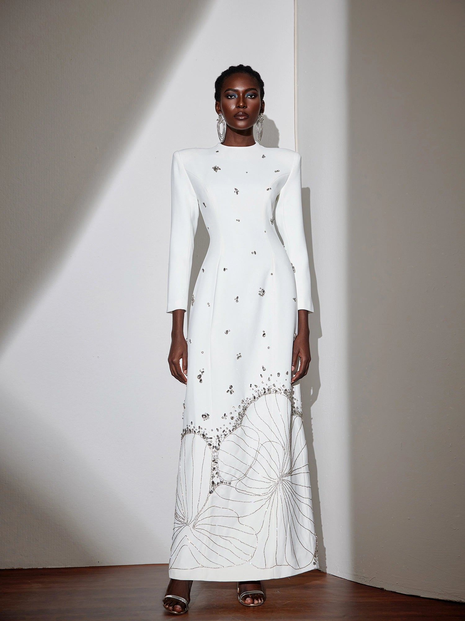 Artistic 3D Floral Rhinestone Maxi Dress|NOOSGOP