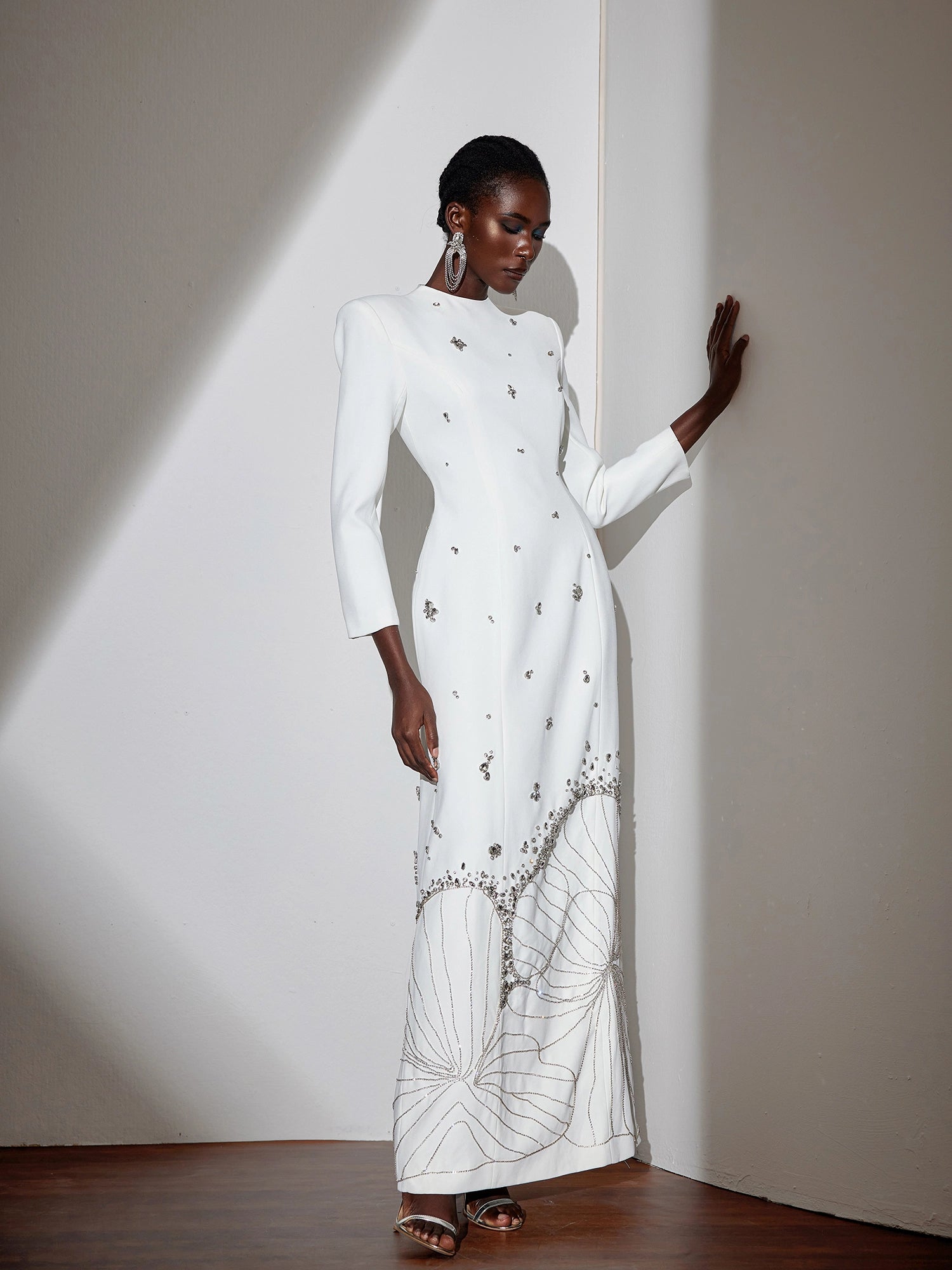 Artistic 3D Floral Rhinestone Maxi Dress|NOOSGOP