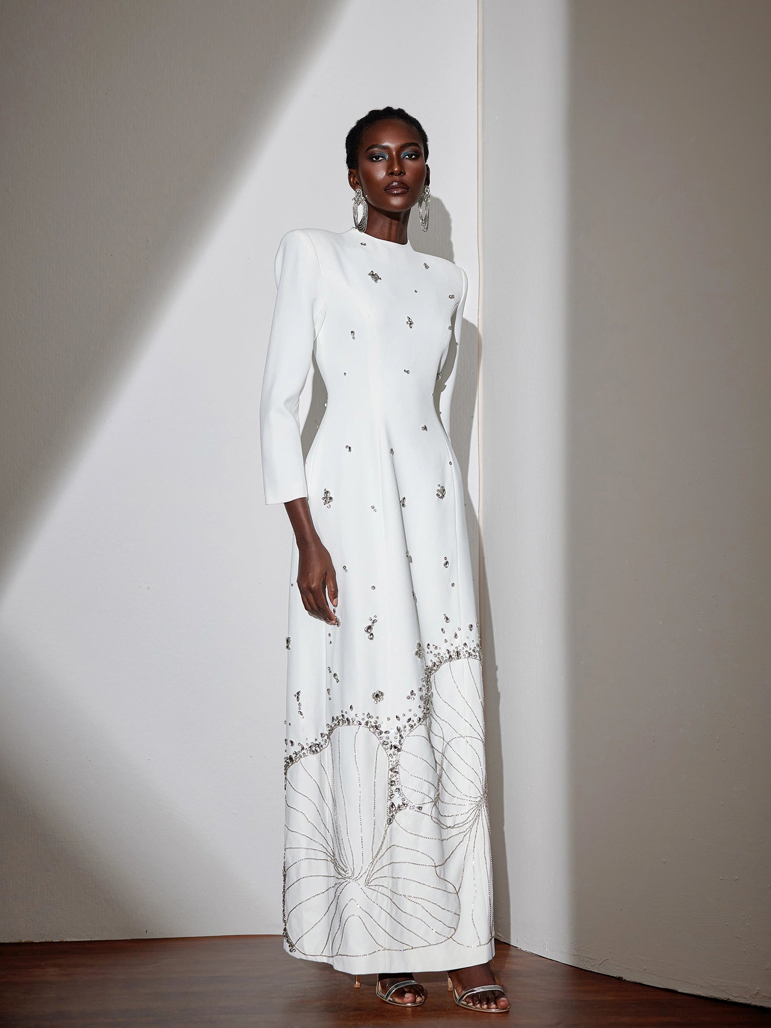 Artistic 3D Floral Rhinestone Maxi Dress|NOOSGOP