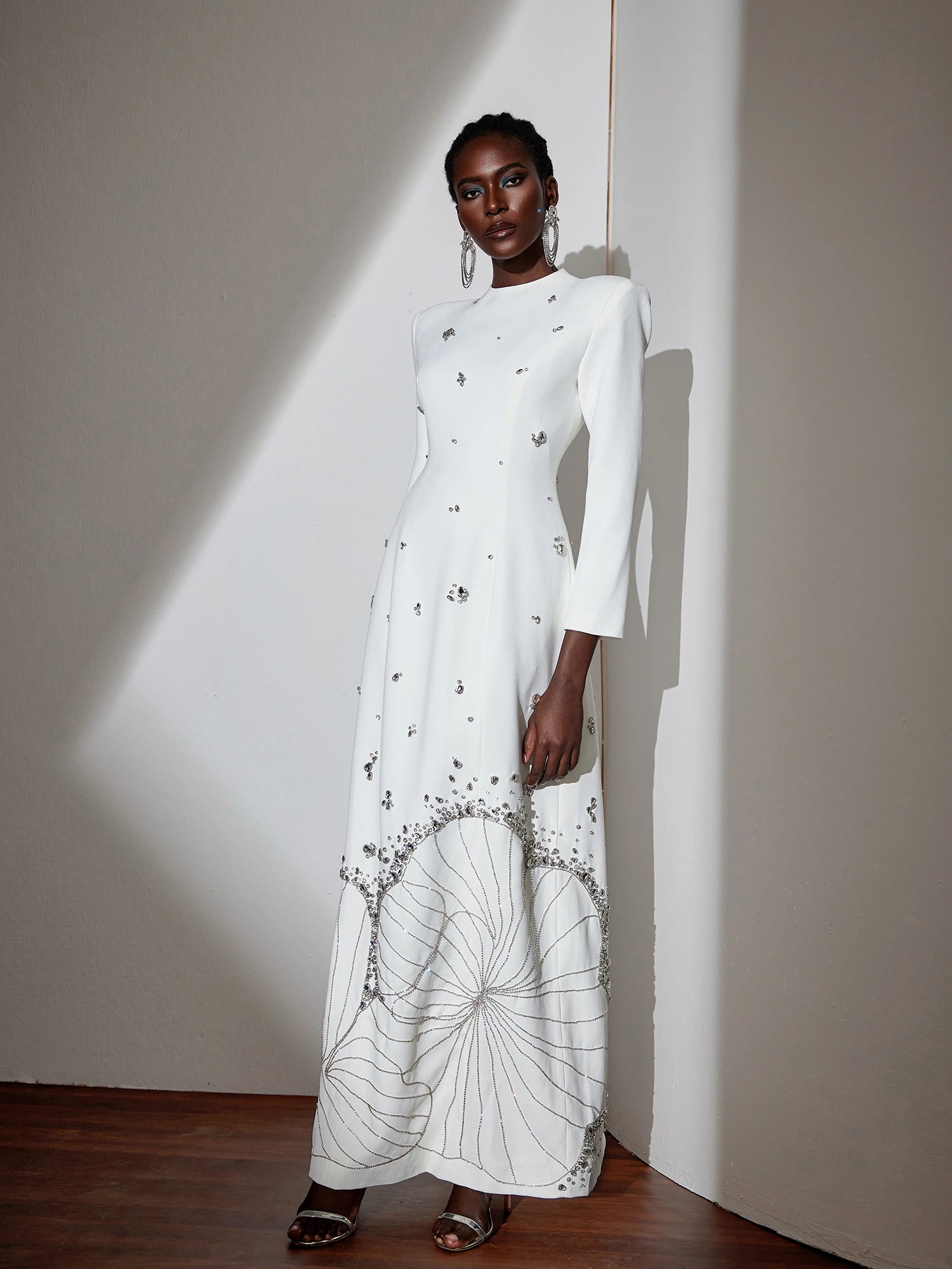 Artistic 3D Floral Rhinestone Maxi Dress|NOOSGOP