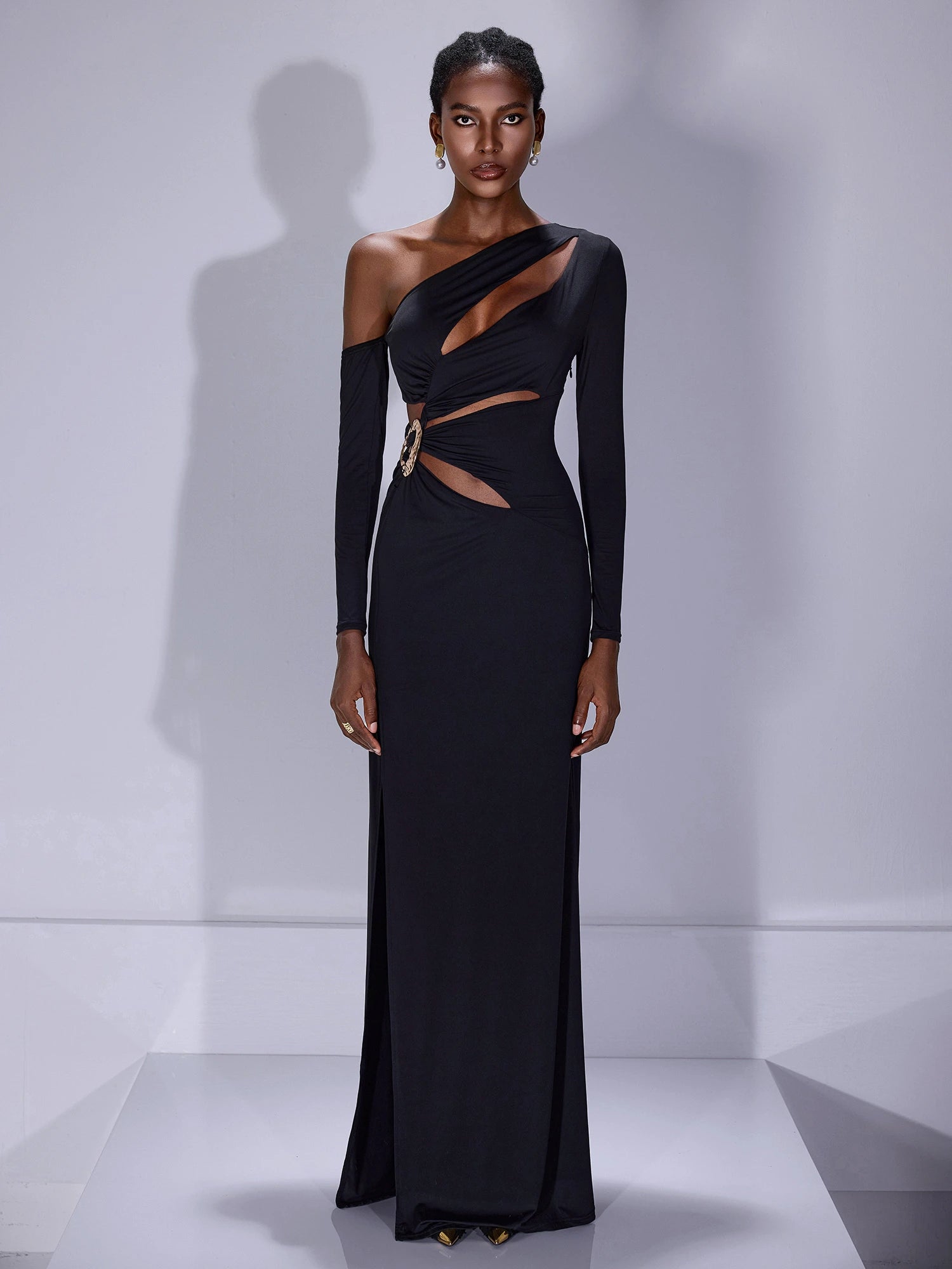 Asymmetric Cut-Out Maxi Dress|NOOSGOP