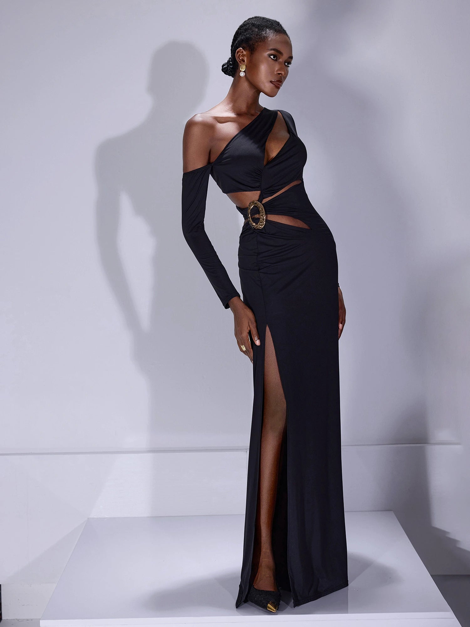 Asymmetric Cut-Out Maxi Dress|NOOSGOP