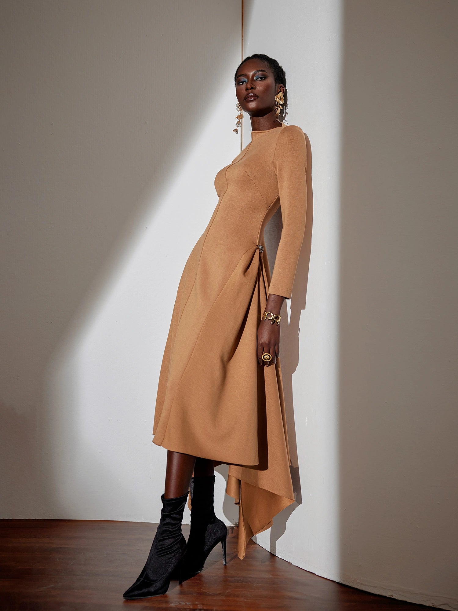 Asymmetric One-Shoulder Flowy Maxi Dress|NOOSGOP