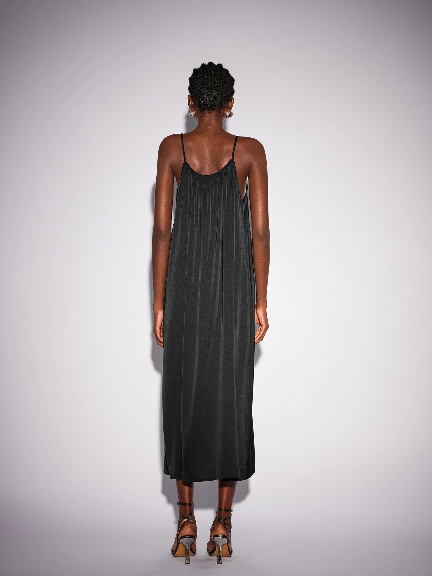 Black Inner Maxi Dress with Mesh Outerwear|NOOSGOP