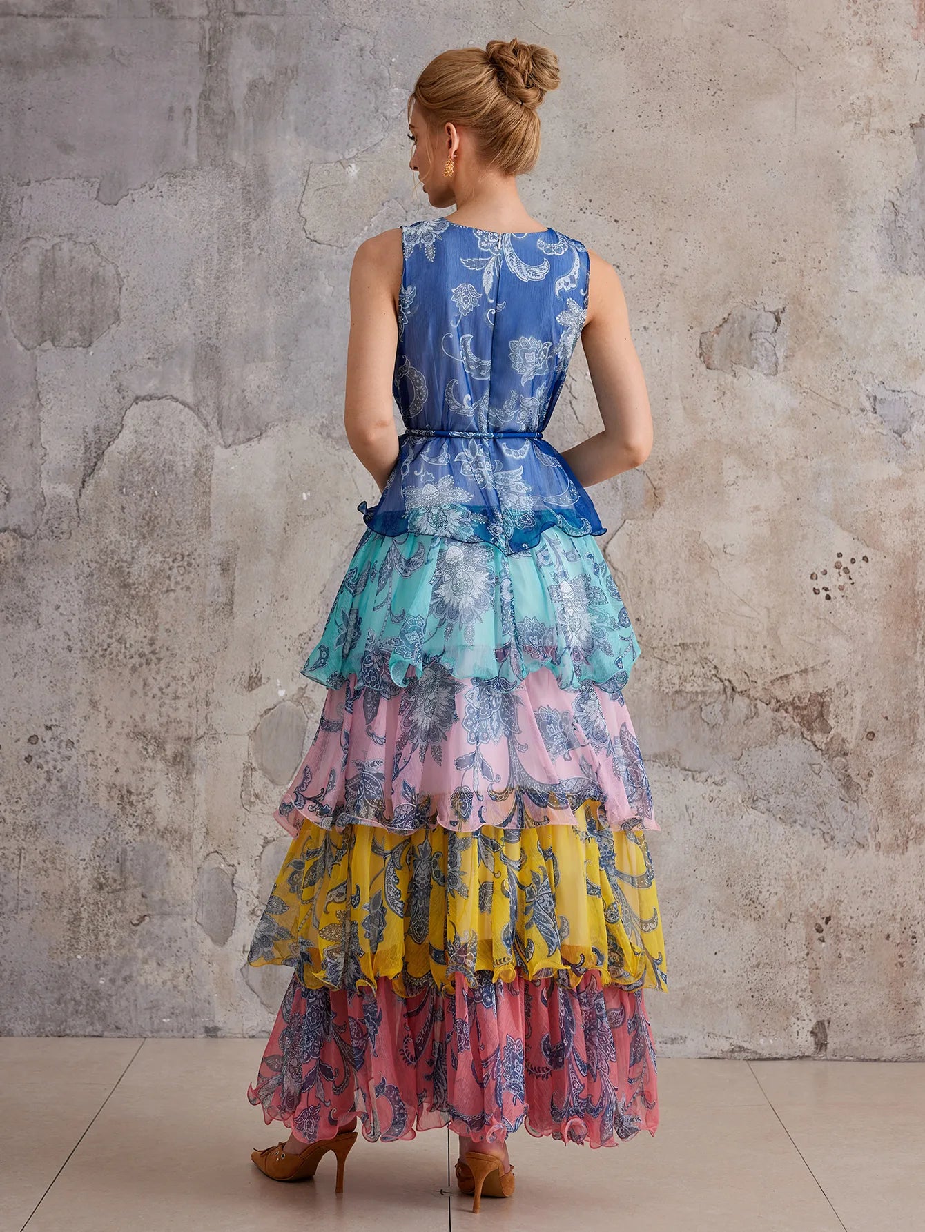 Bohemian Color-Block Tiered Maxi Dress|NOOSGOP