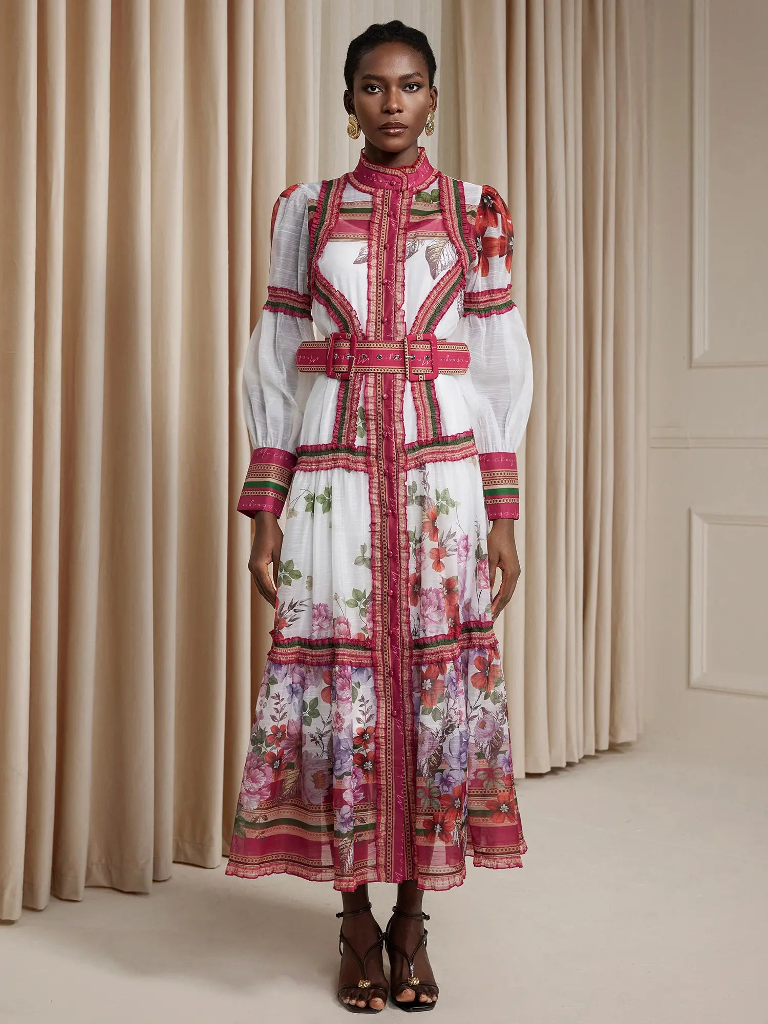 Boho High-Neck Printed Maxi Dress|NOOSGOP