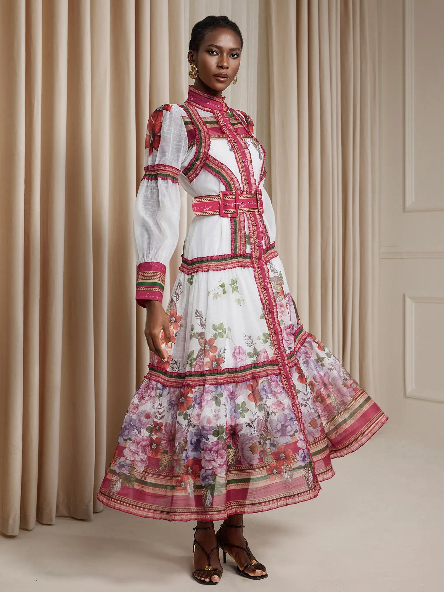 Boho High-Neck Printed Maxi Dress|NOOSGOP