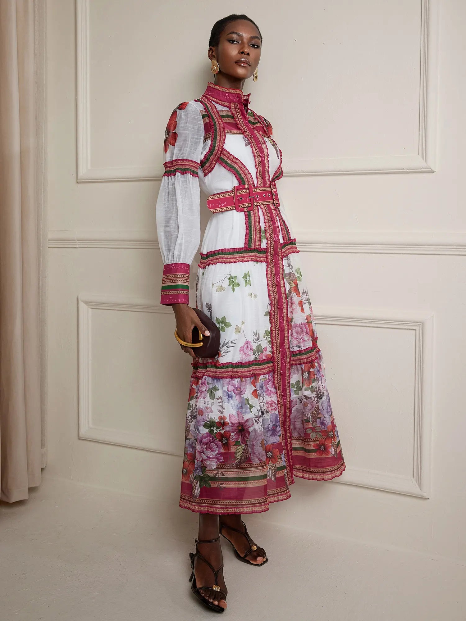 Boho High-Neck Printed Maxi Dress|NOOSGOP