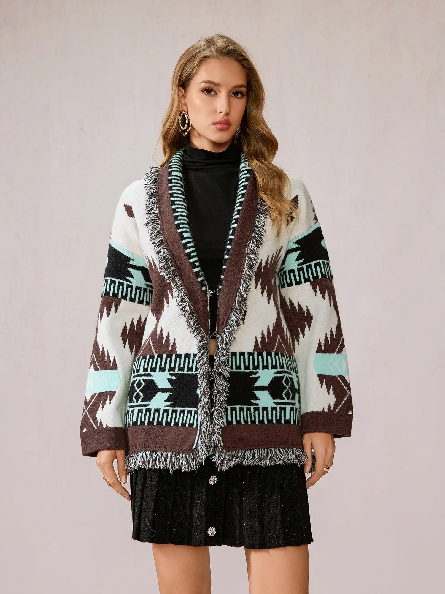 Boho Tassel Open Front Daily Knit Cardigan|NOOSGOP