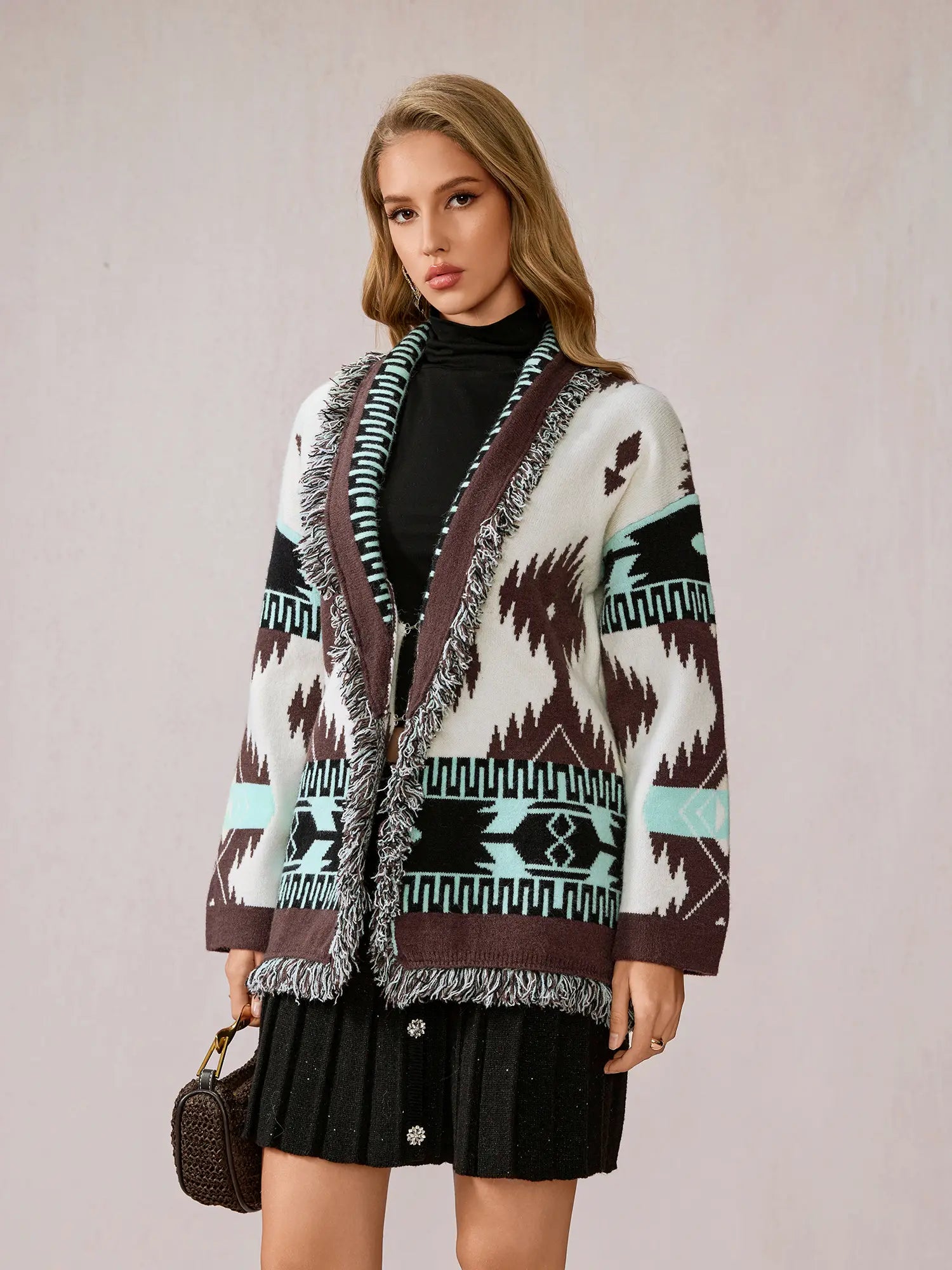 Boho Tassel Open Front Daily Knit Cardigan|NOOSGOP