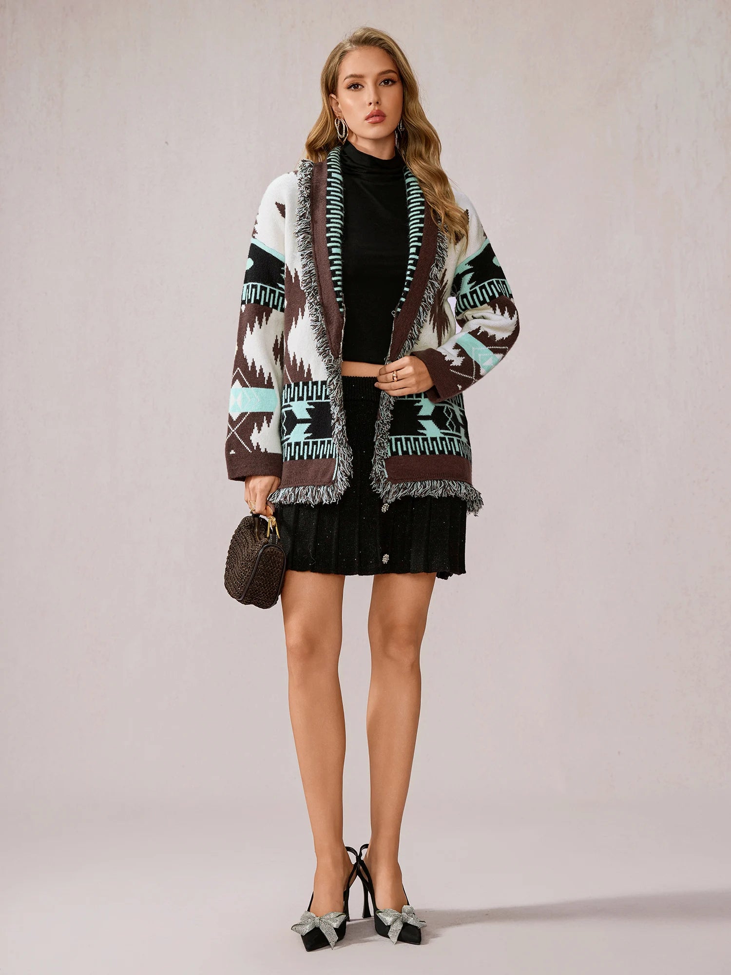 Boho Tassel Open Front Daily Knit Cardigan|NOOSGOP