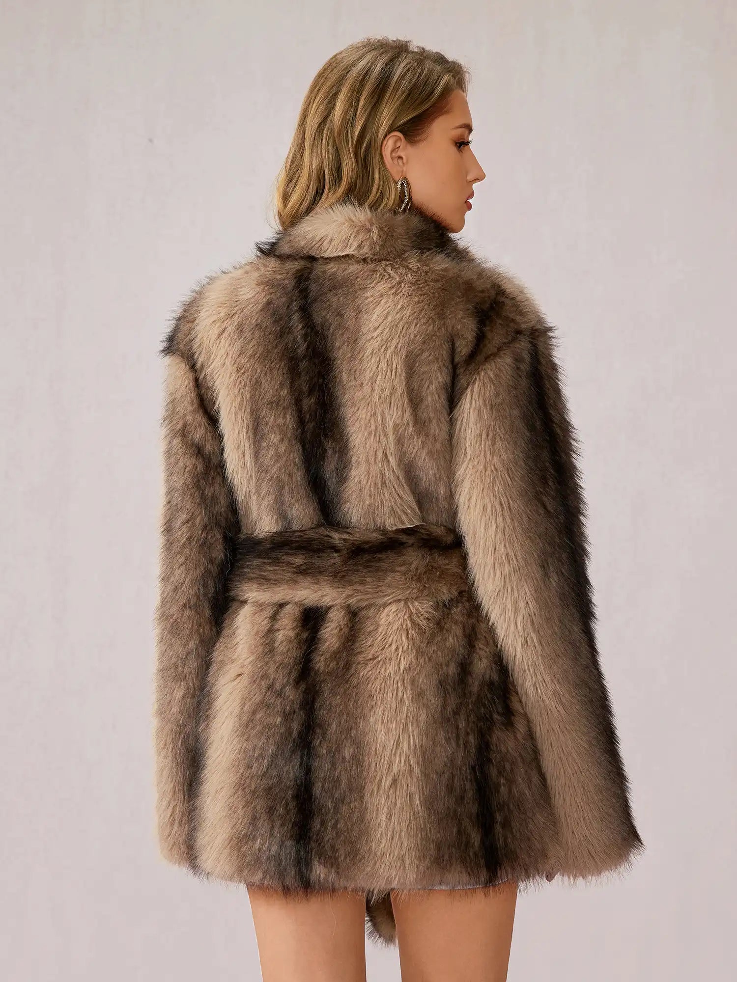 Brown Fuzzy Turtleneck Coat|NOOSGOP