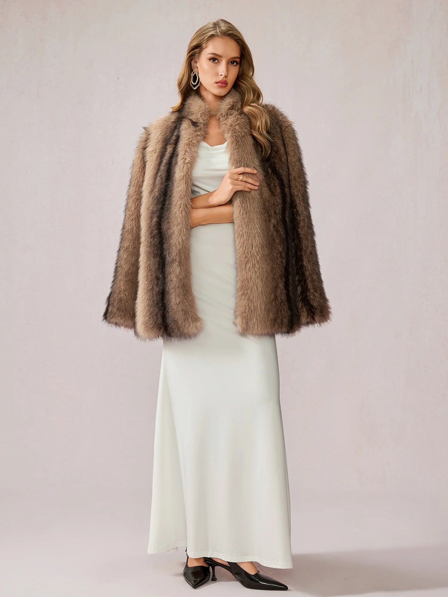 Brown Fuzzy Turtleneck Coat|NOOSGOP