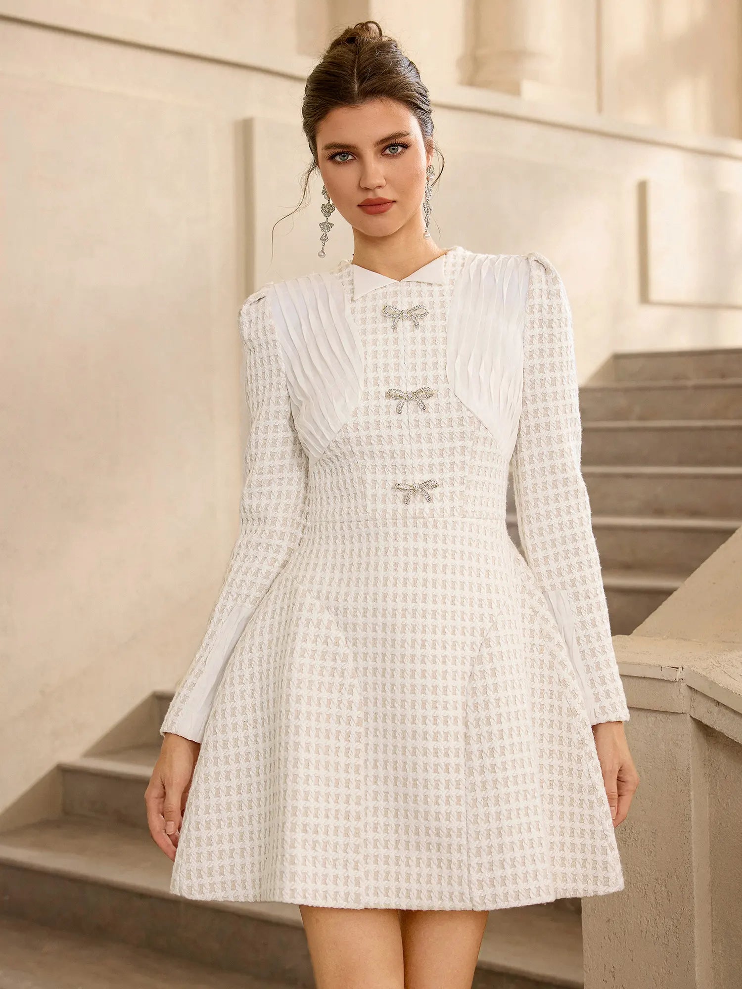 Butterfly Mesh Grid Mini Dress|NOOSGOP