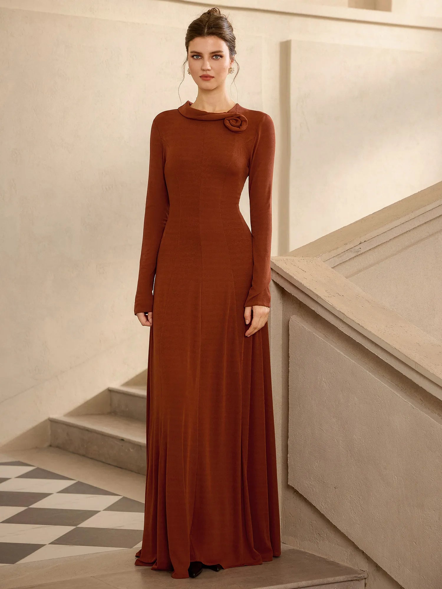 Chic Slim Fit Floral Design Maxi Dress|NOOSGOP