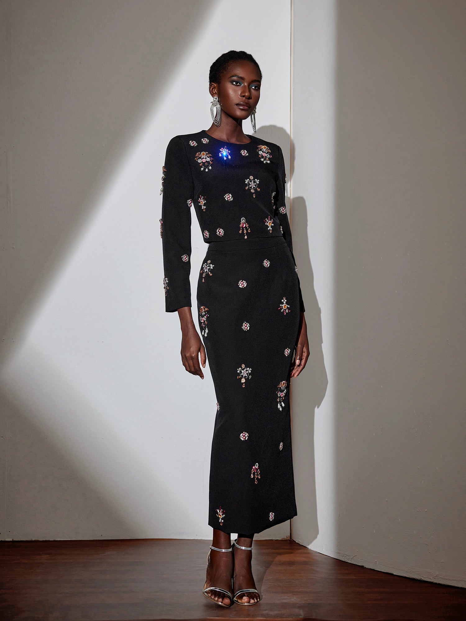 Colorful Floral Rhinestone Two-Piece Set|NOOSGOP