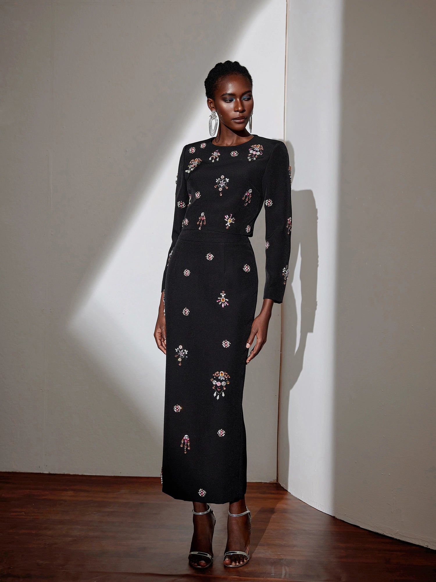 Colorful Floral Rhinestone Two-Piece Set|NOOSGOP