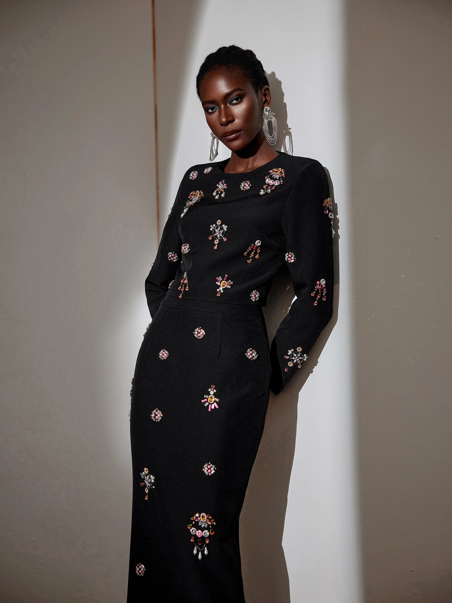 Colorful Floral Rhinestone Two-Piece Set|NOOSGOP