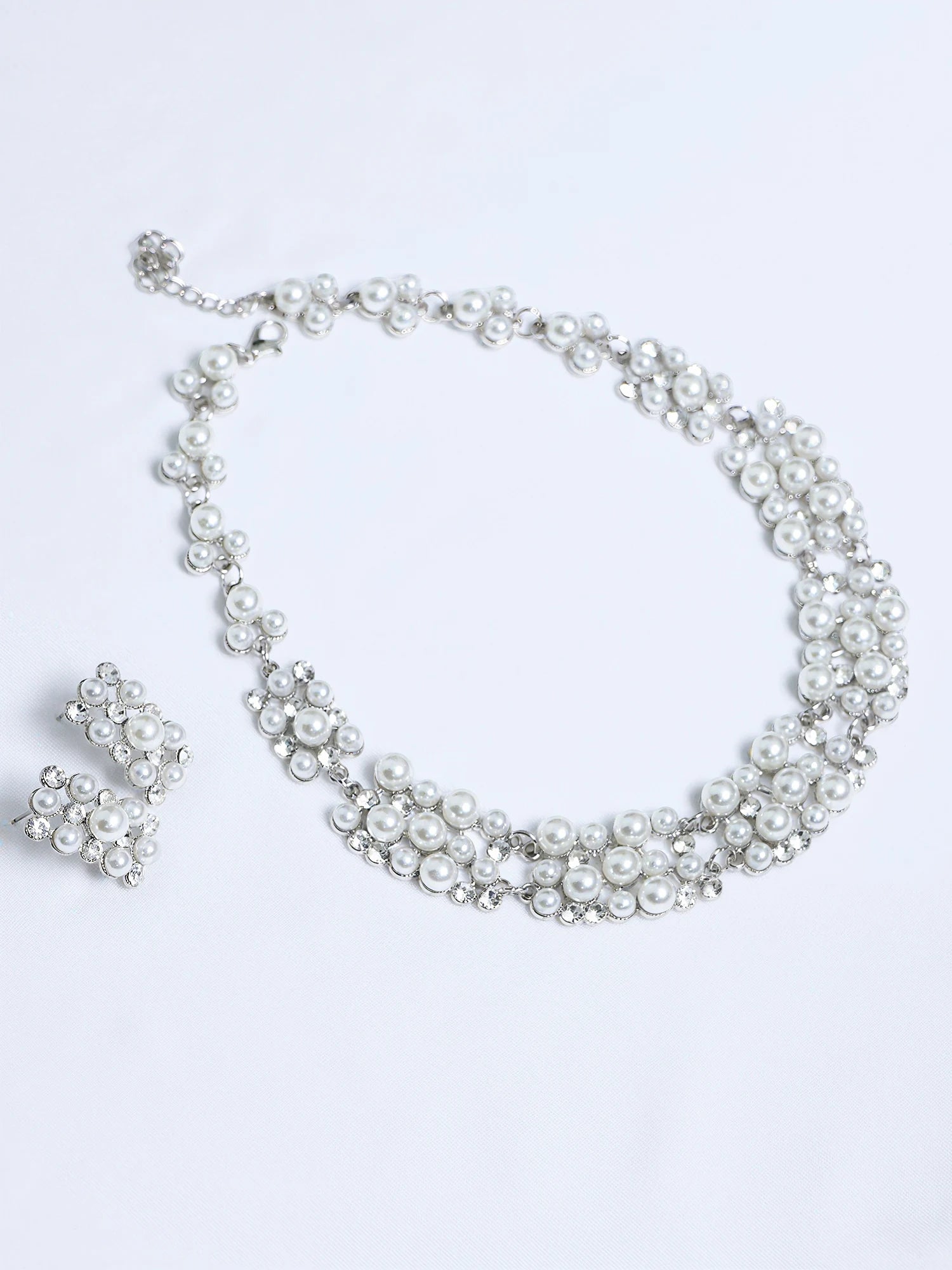 Elegant Rhinestone Necklace Earrings Set |NOOSGOP