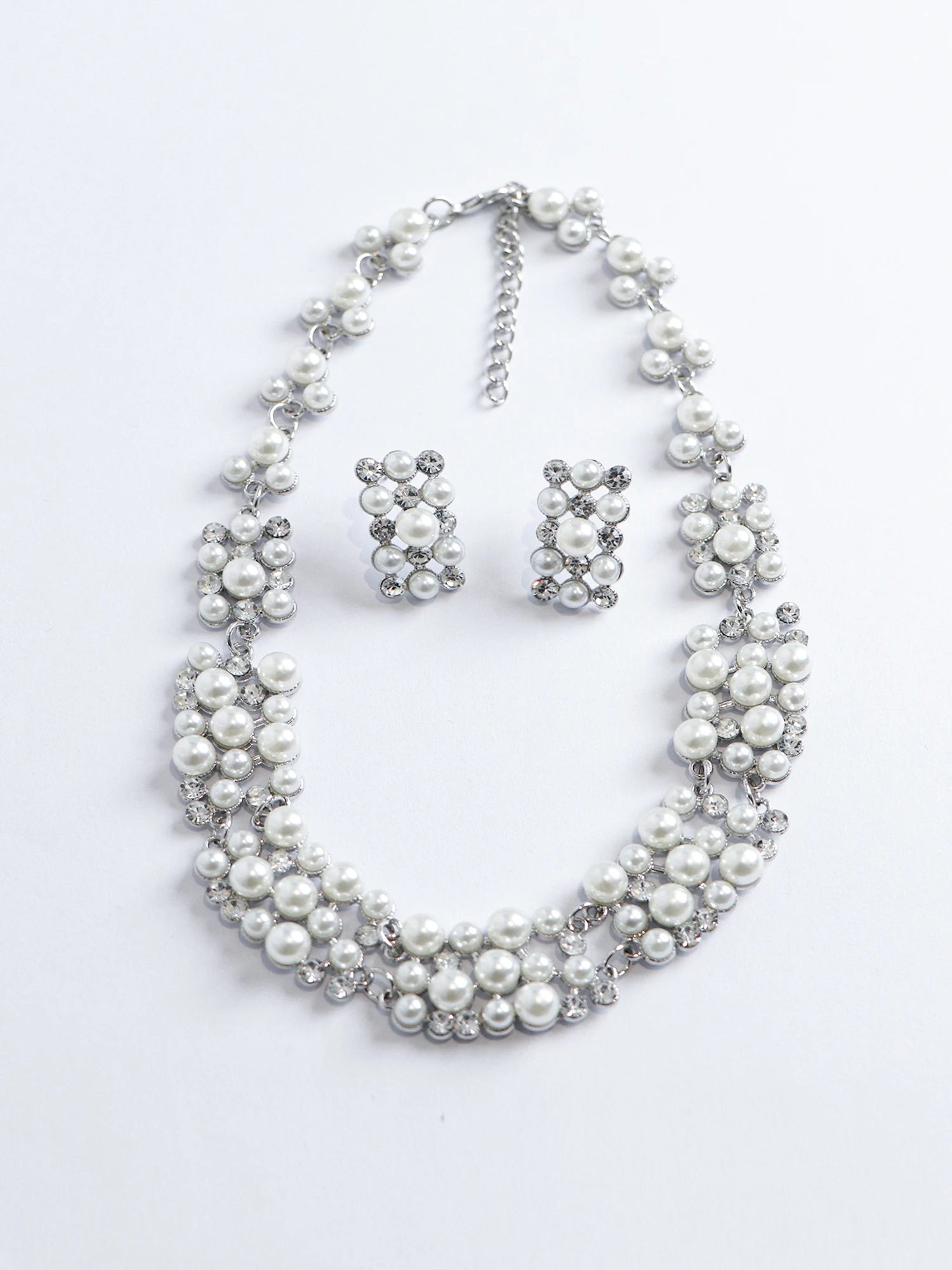 Elegant Rhinestone Necklace Earrings Set |NOOSGOP