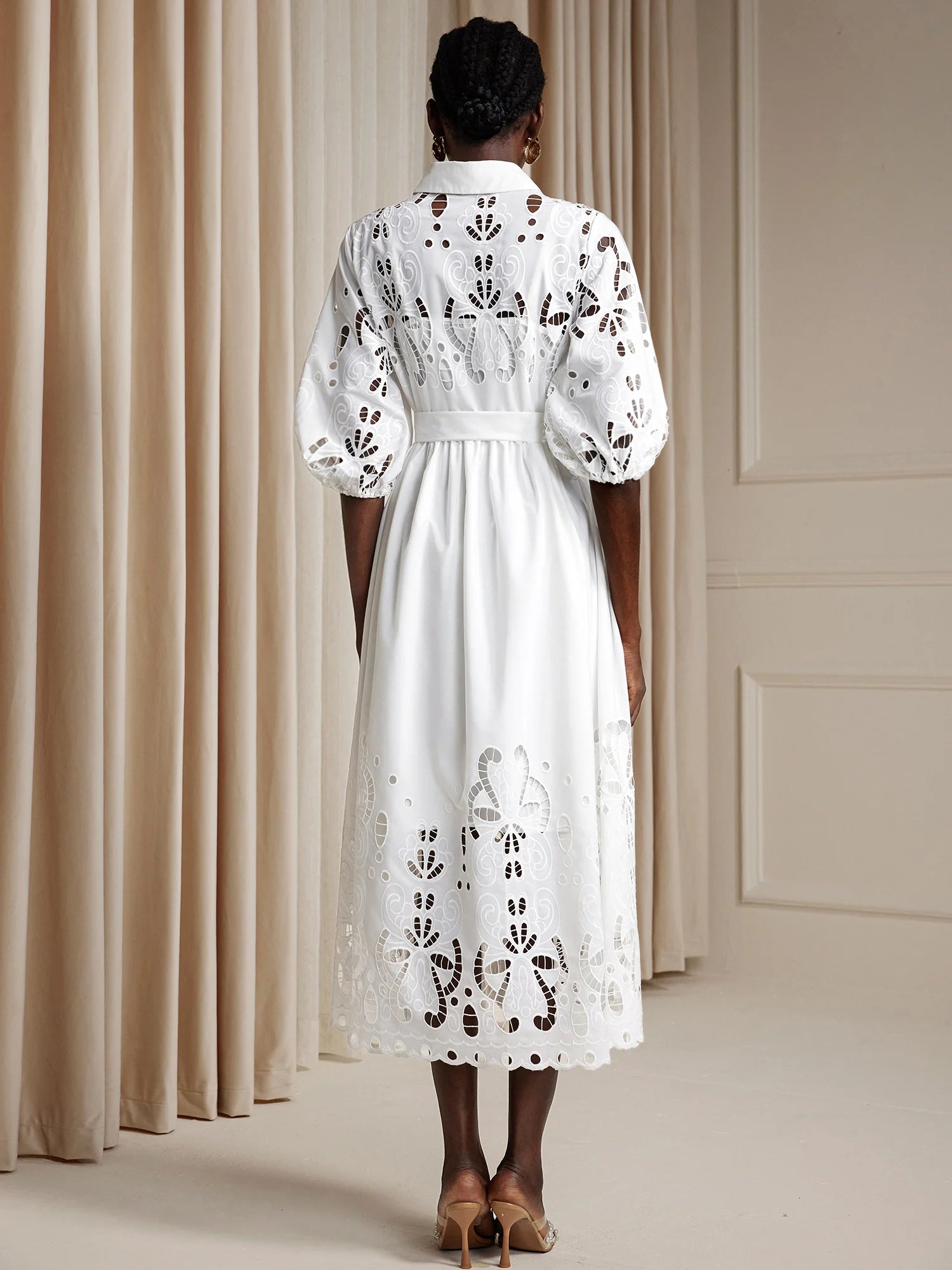 Floral Cut-Out Tie-Up Midi Dress|NOOSGOP