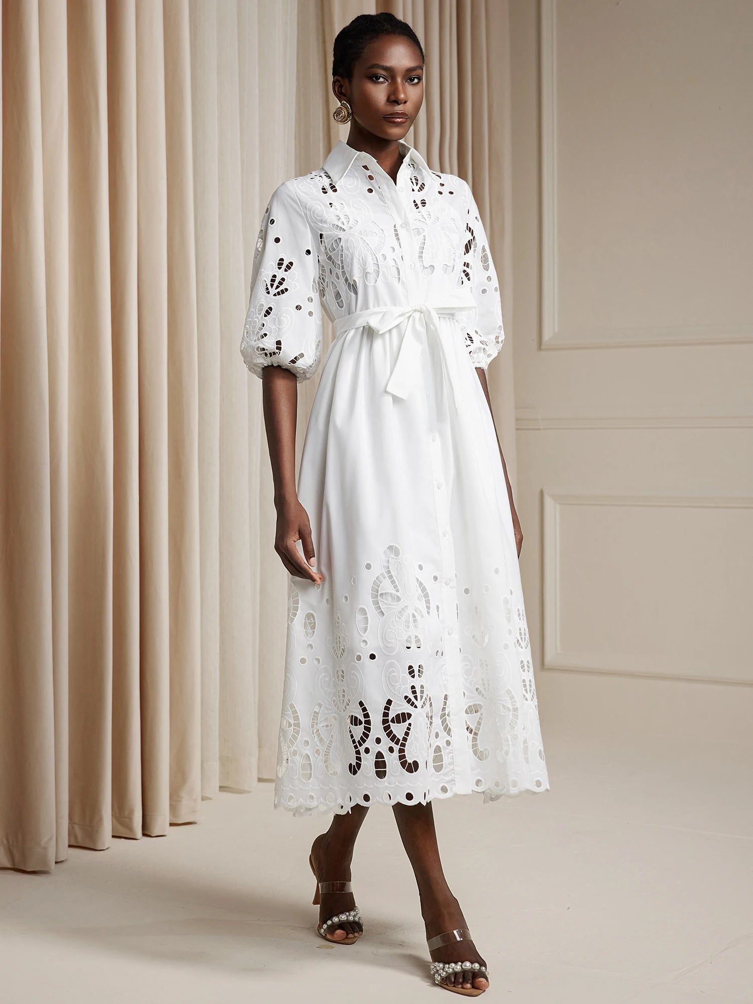 Floral Cut-Out Tie-Up Midi Dress|NOOSGOP