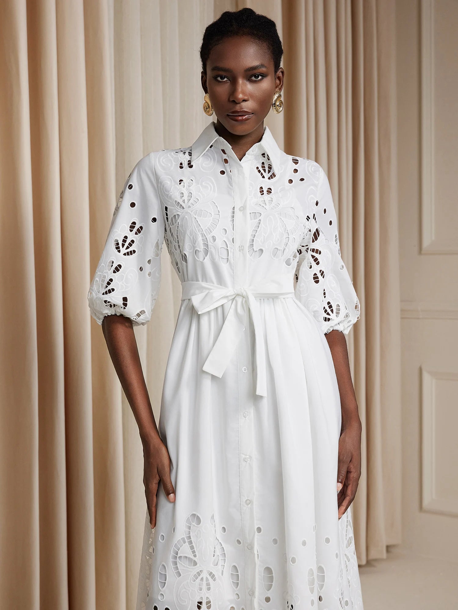 Floral Cut-Out Tie-Up Midi Dress|NOOSGOP