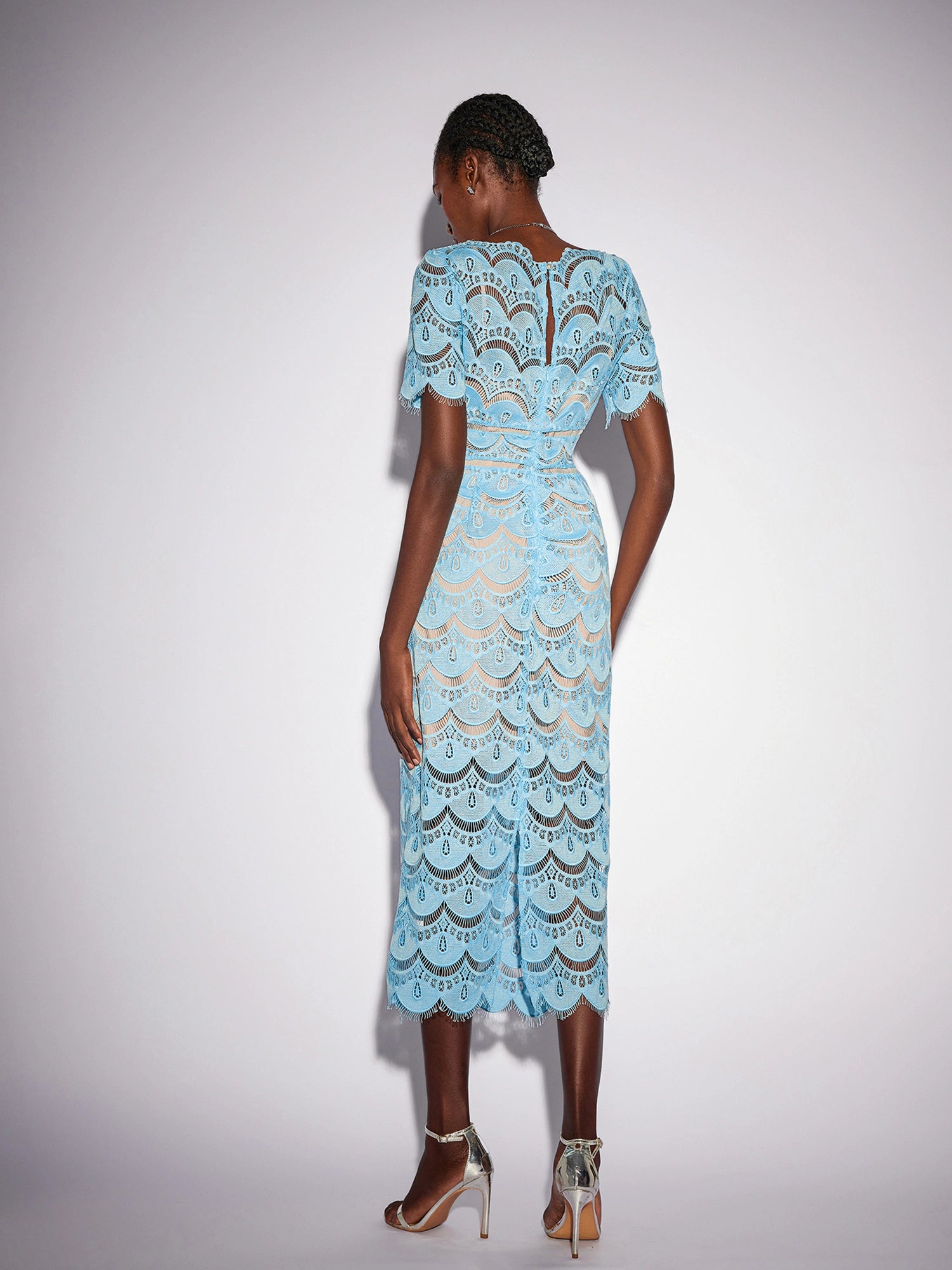 Floral Cutout Detail V-Neck Midi Dress|NOOSGOP