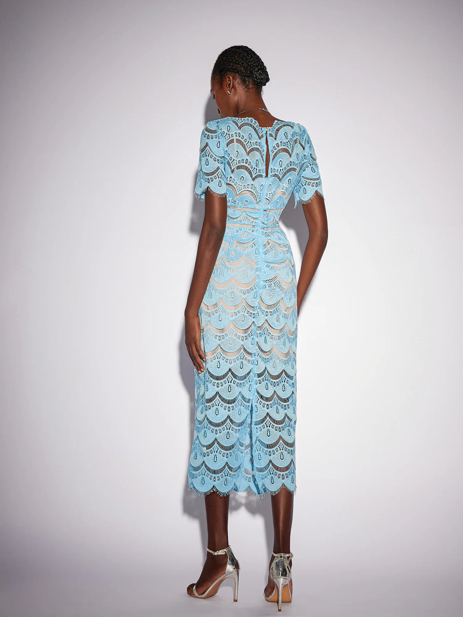 Floral Cutout Detail V-Neck Midi Dress|NOOSGOP