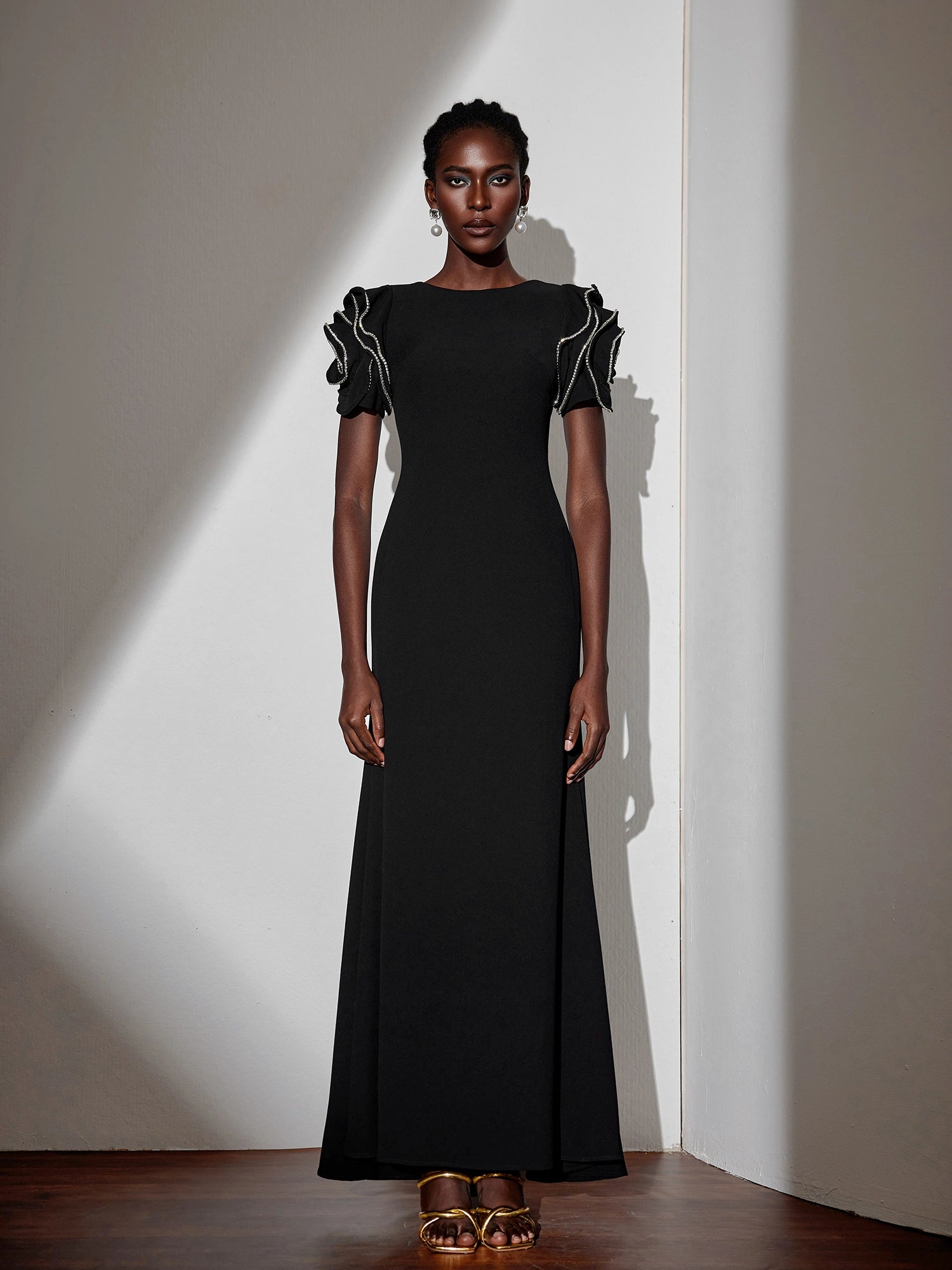 Floral Ruched Short Sleeve Crew Neck Maxi Dress|NOOSGOP