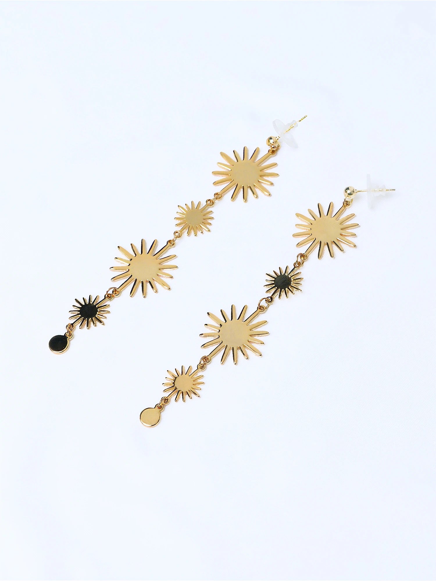 Gold Sun Flower Long Tassel Earrings|NOOSGOP