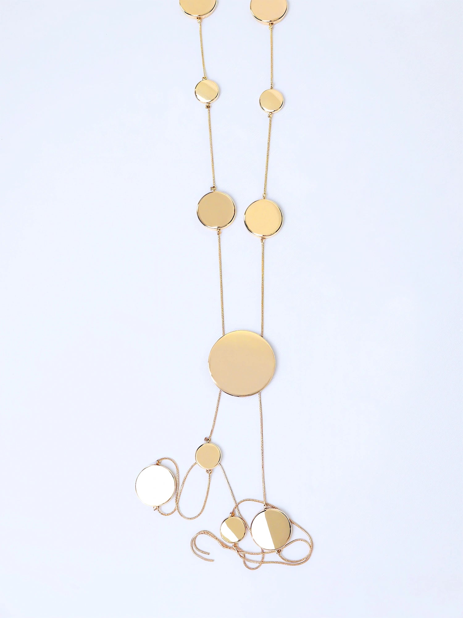 Golden Circular Design Necklace|NOOSGOP