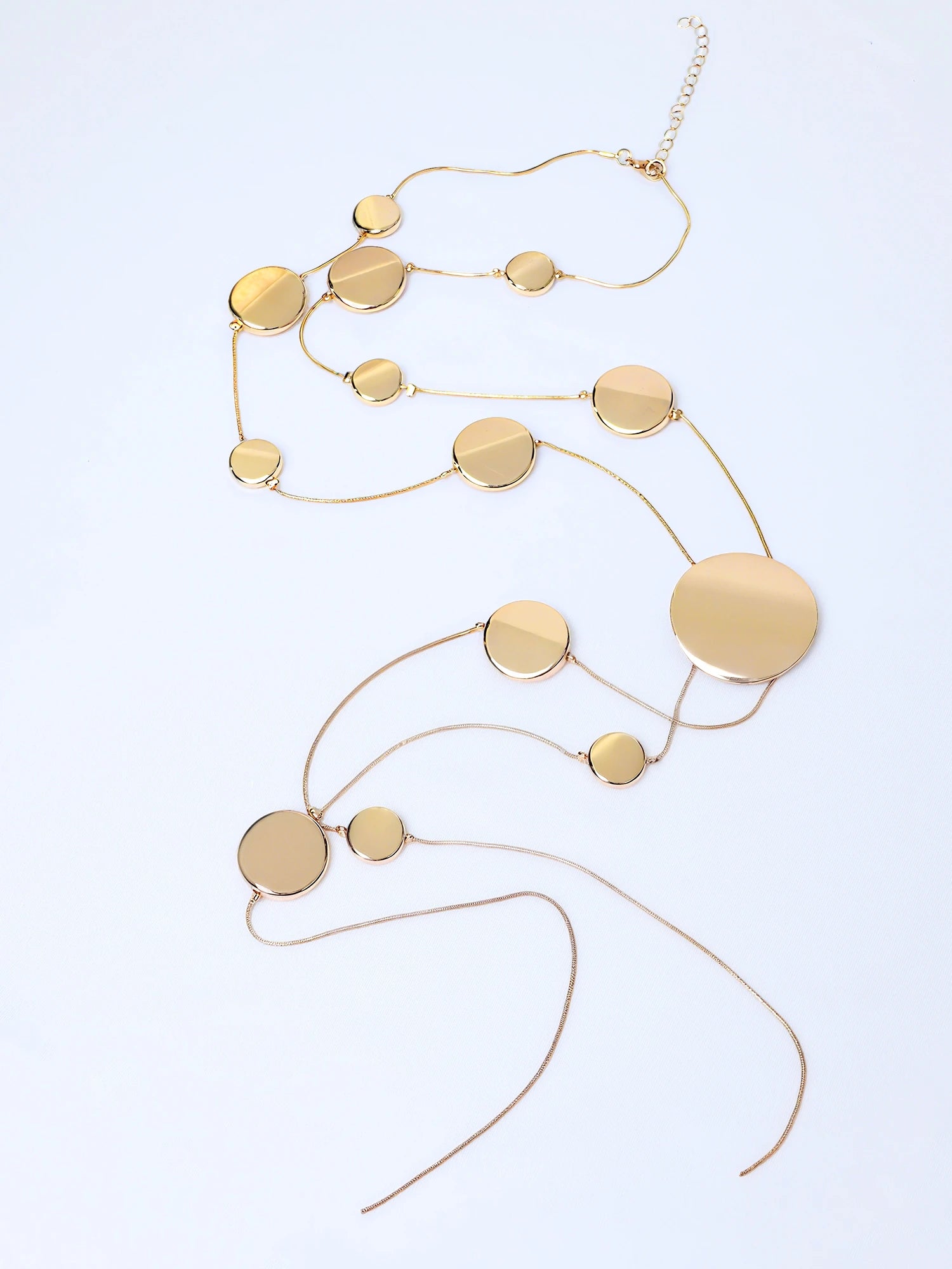 Golden Circular Design Necklace|NOOSGOP