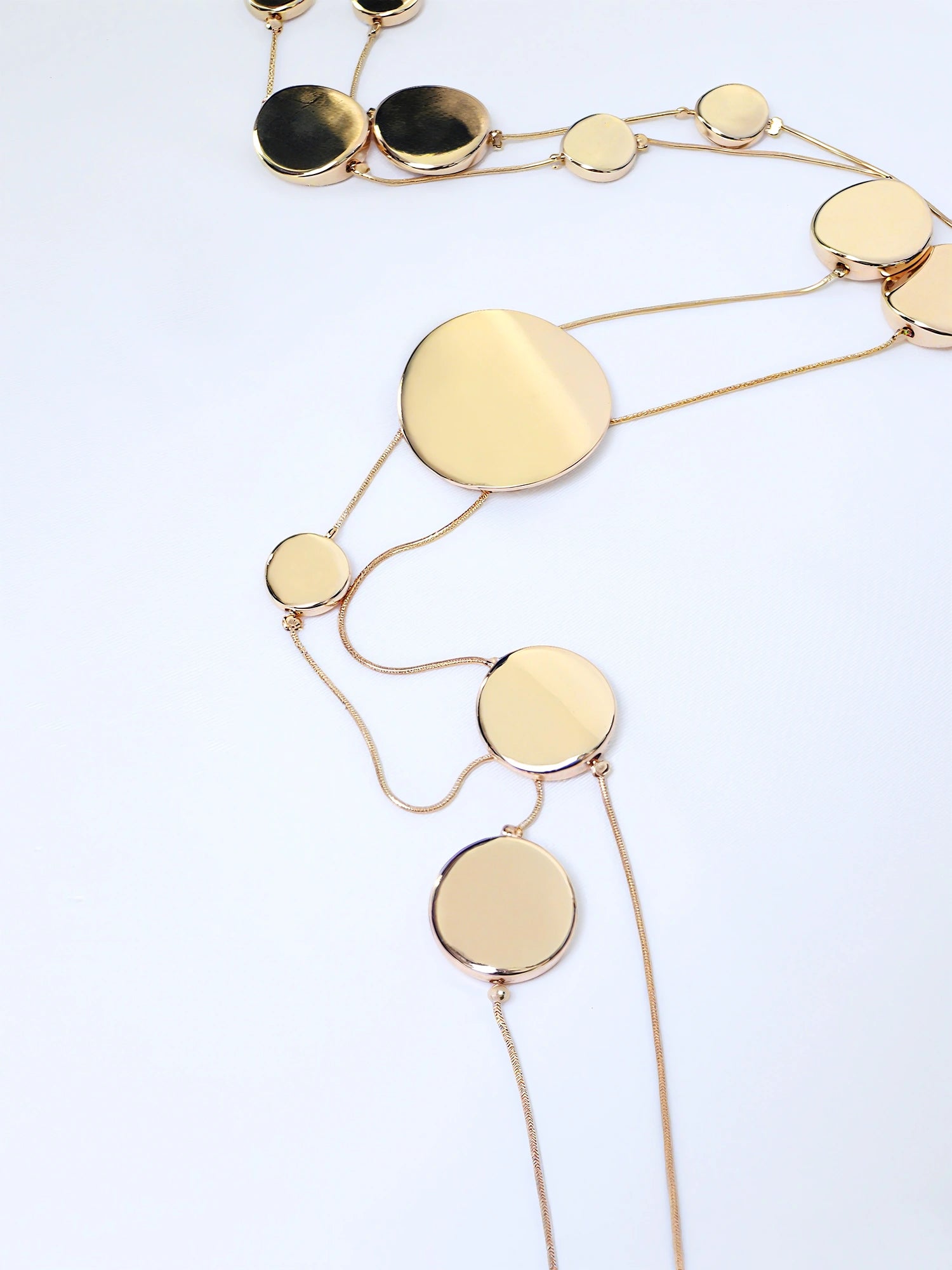 Golden Circular Design Necklace|NOOSGOP