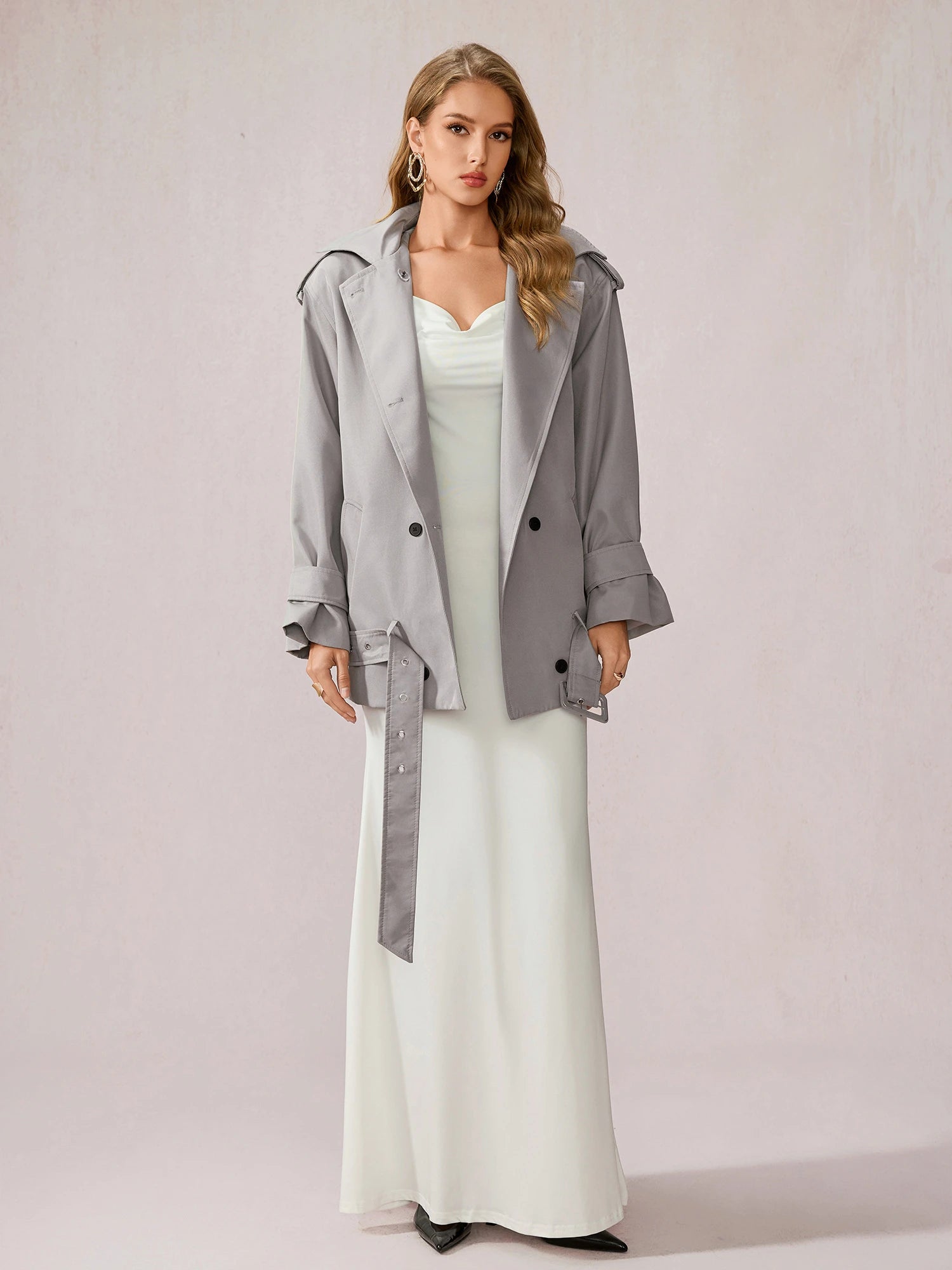 Gray Utility-Inspired Commuting Coat|NOOSGOP