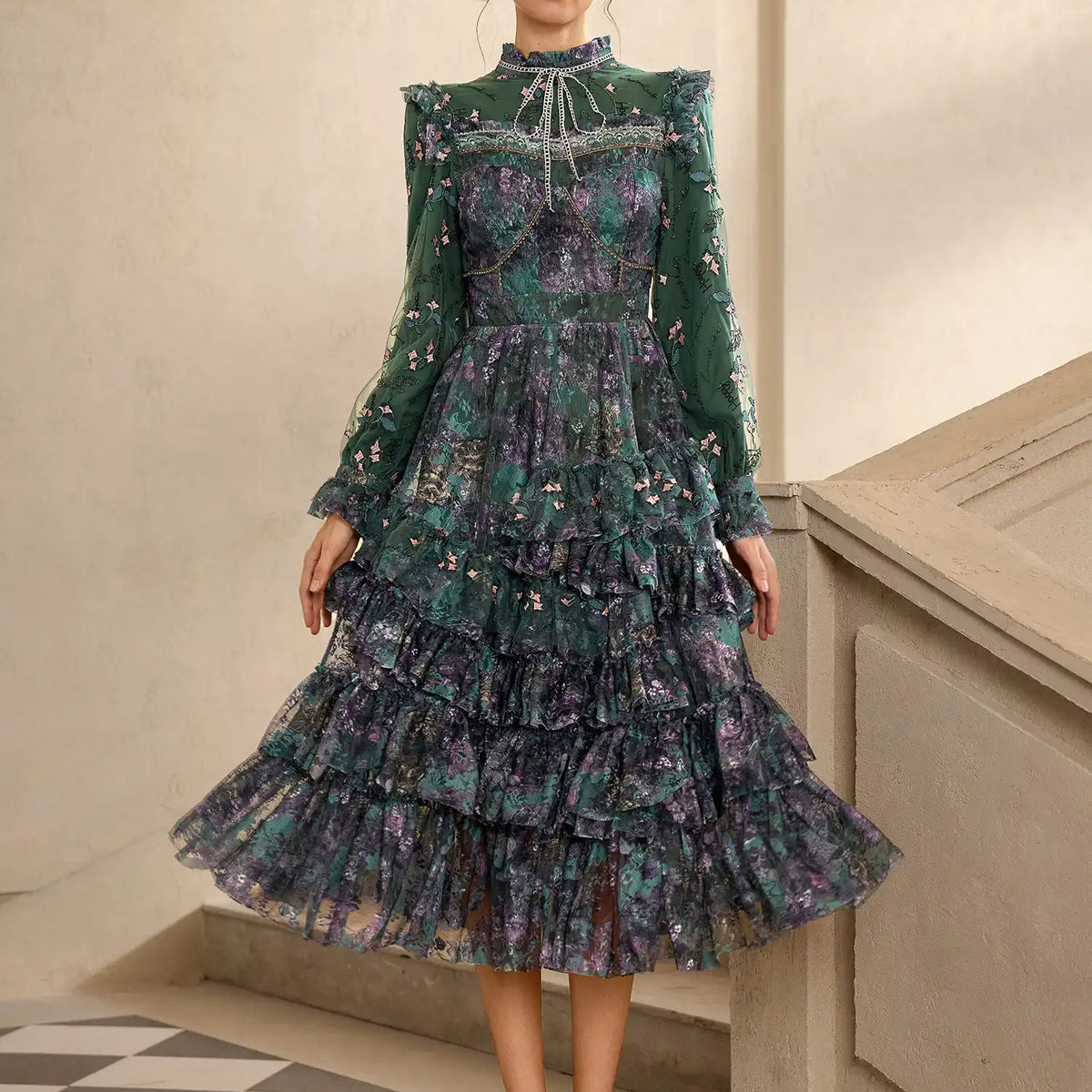 sachin and babi light blue dress Stone Embroidered Off Shoulder Pleated Midi Evening Dress main image 0