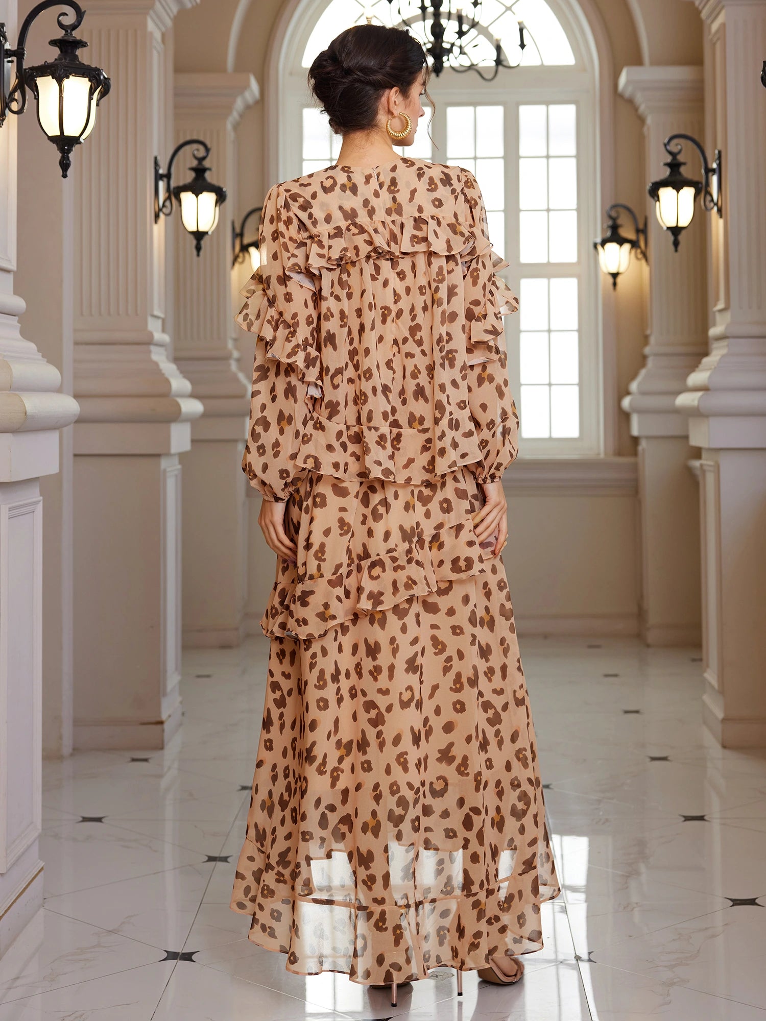 Leopard Print Ruffle Two-Piece Set|NOOSGOP