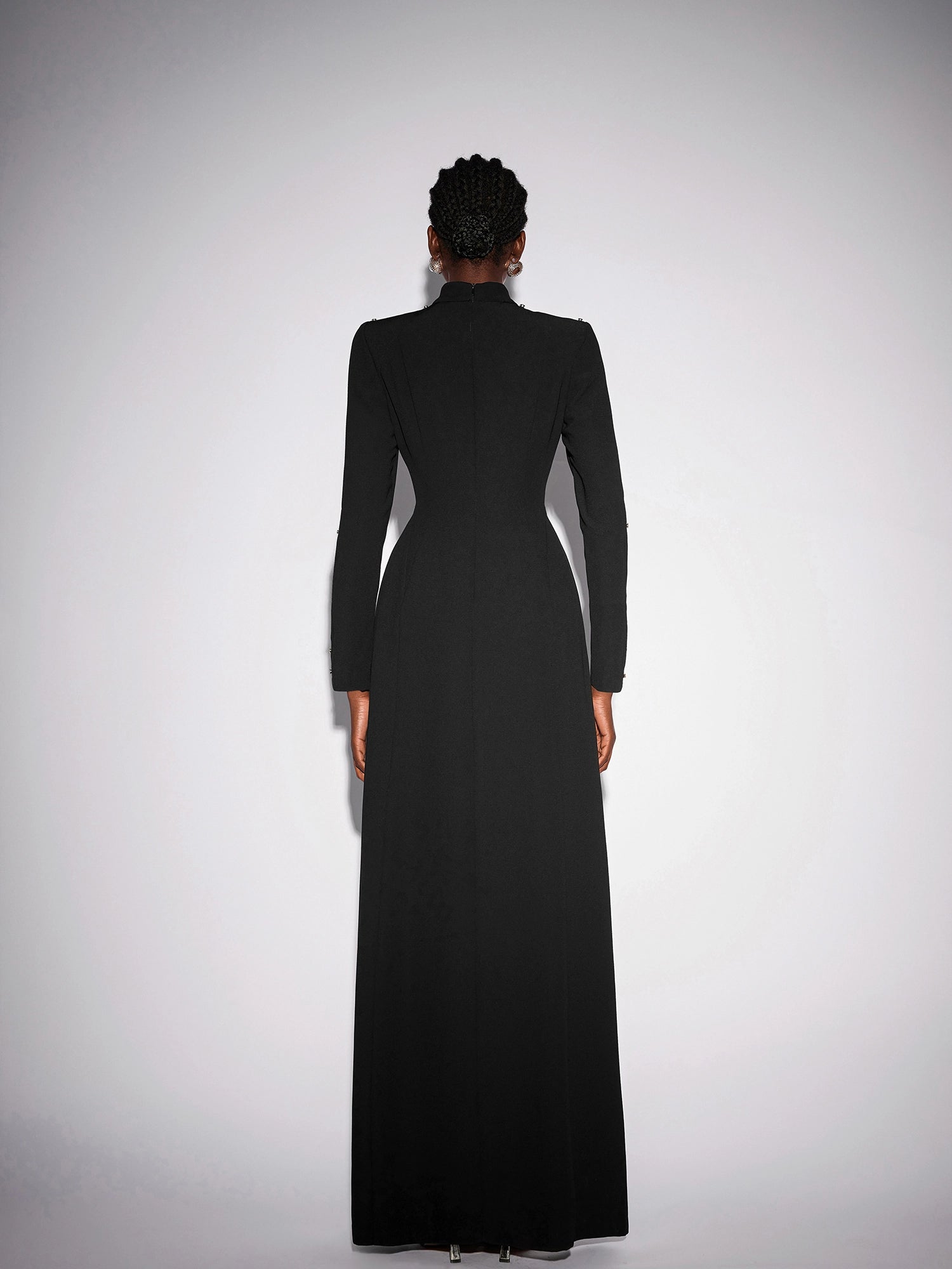 Long Beaded Black Maxi Dress|NOOSGOP