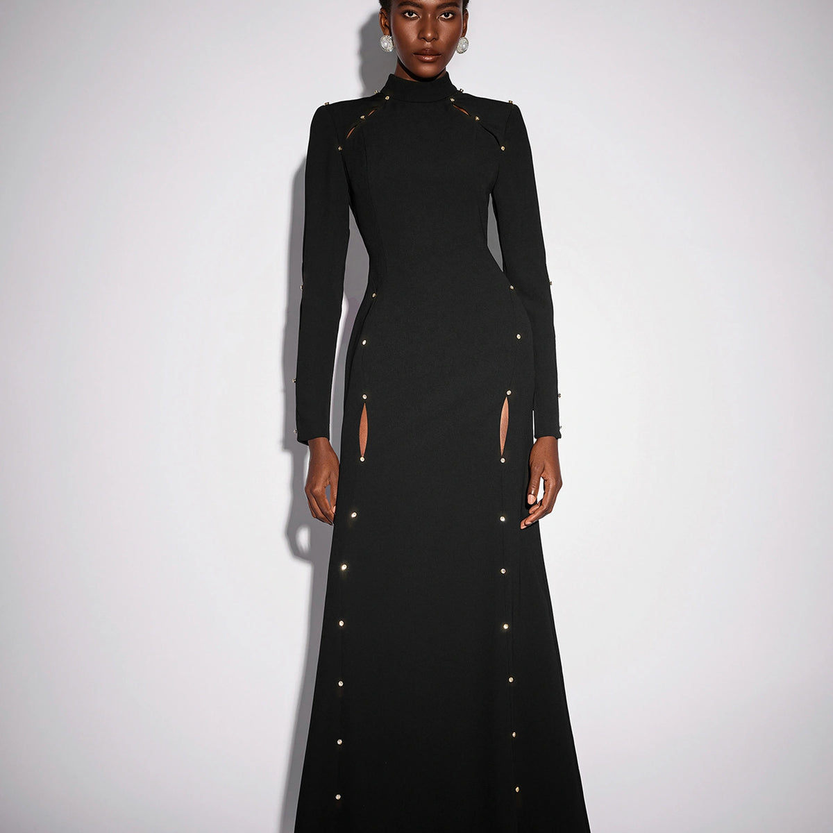 Black Slim Fit Maxi Work Dress – Elegant Office & Commuting Look – Noosgop
