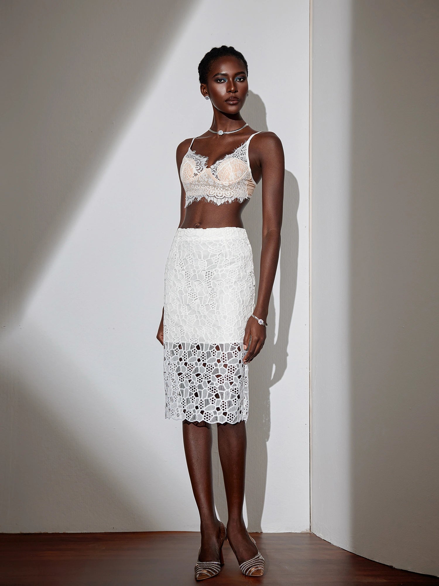 Mesh Cut-Out Skirt|NOOSGOP