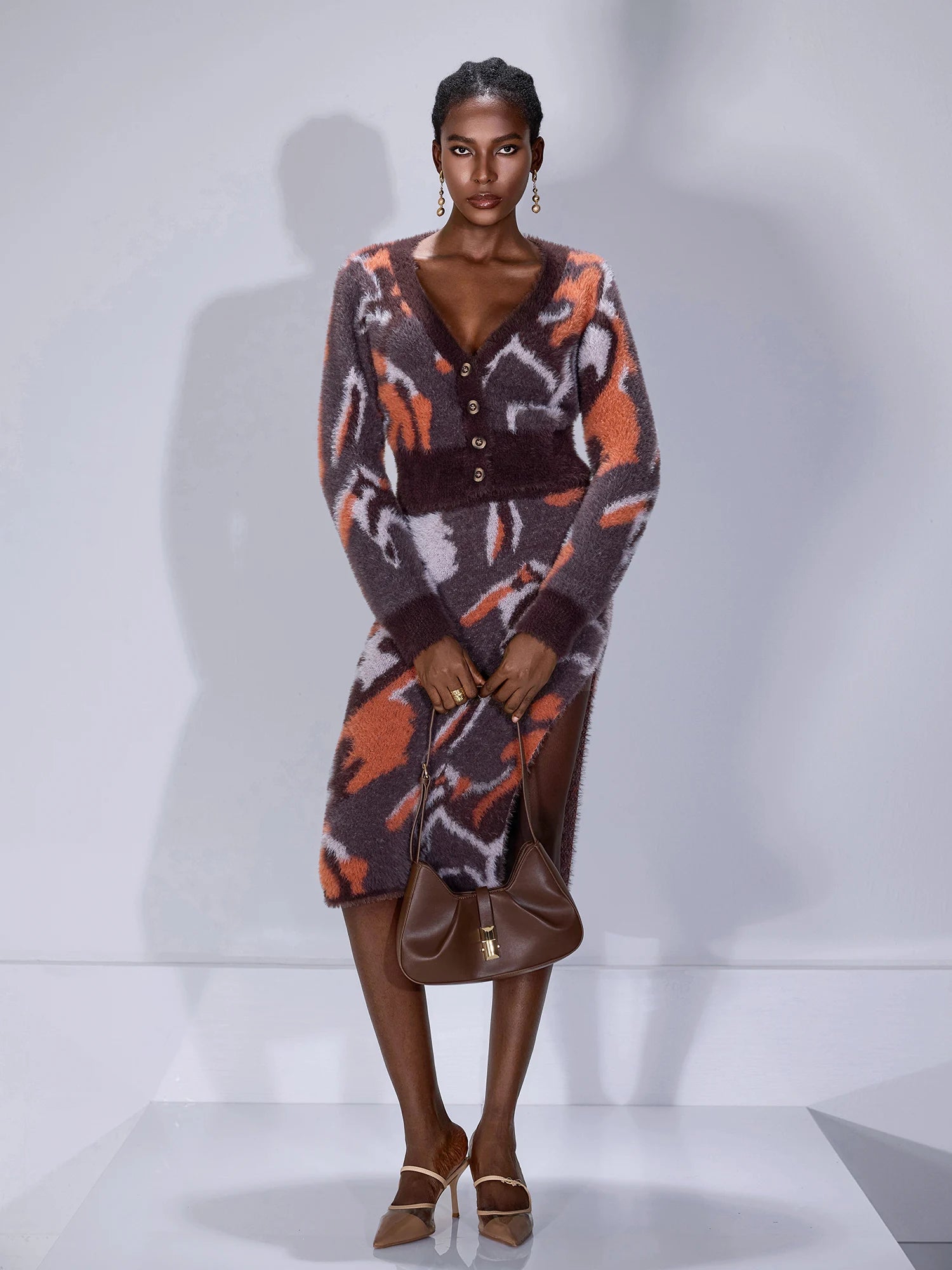 Multi-Color V-Neck Plush Two-Piece Set|NOOSGOP