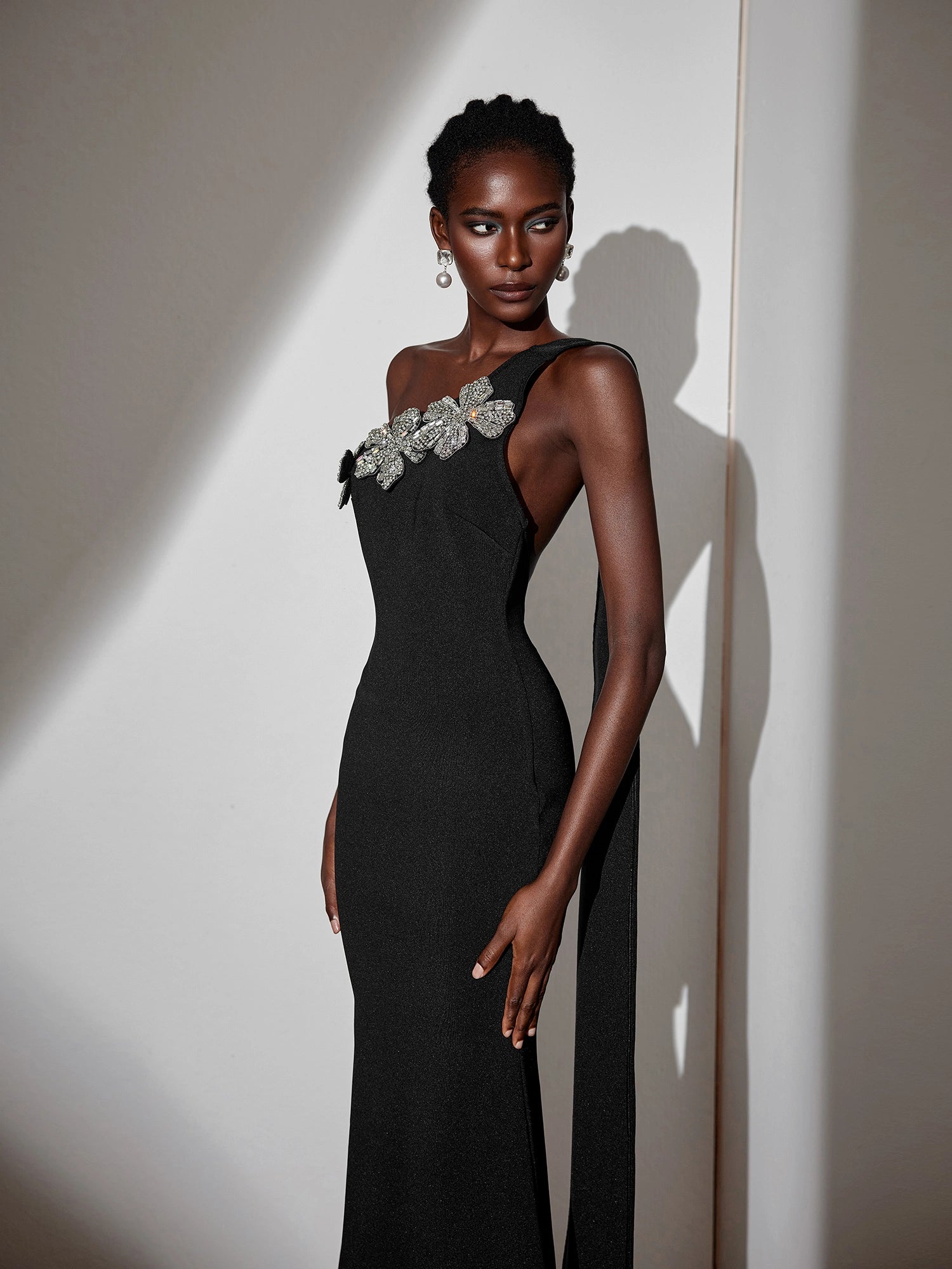 One-Shoulder Tie Strap Floral Maxi Dress|NOOSGOP