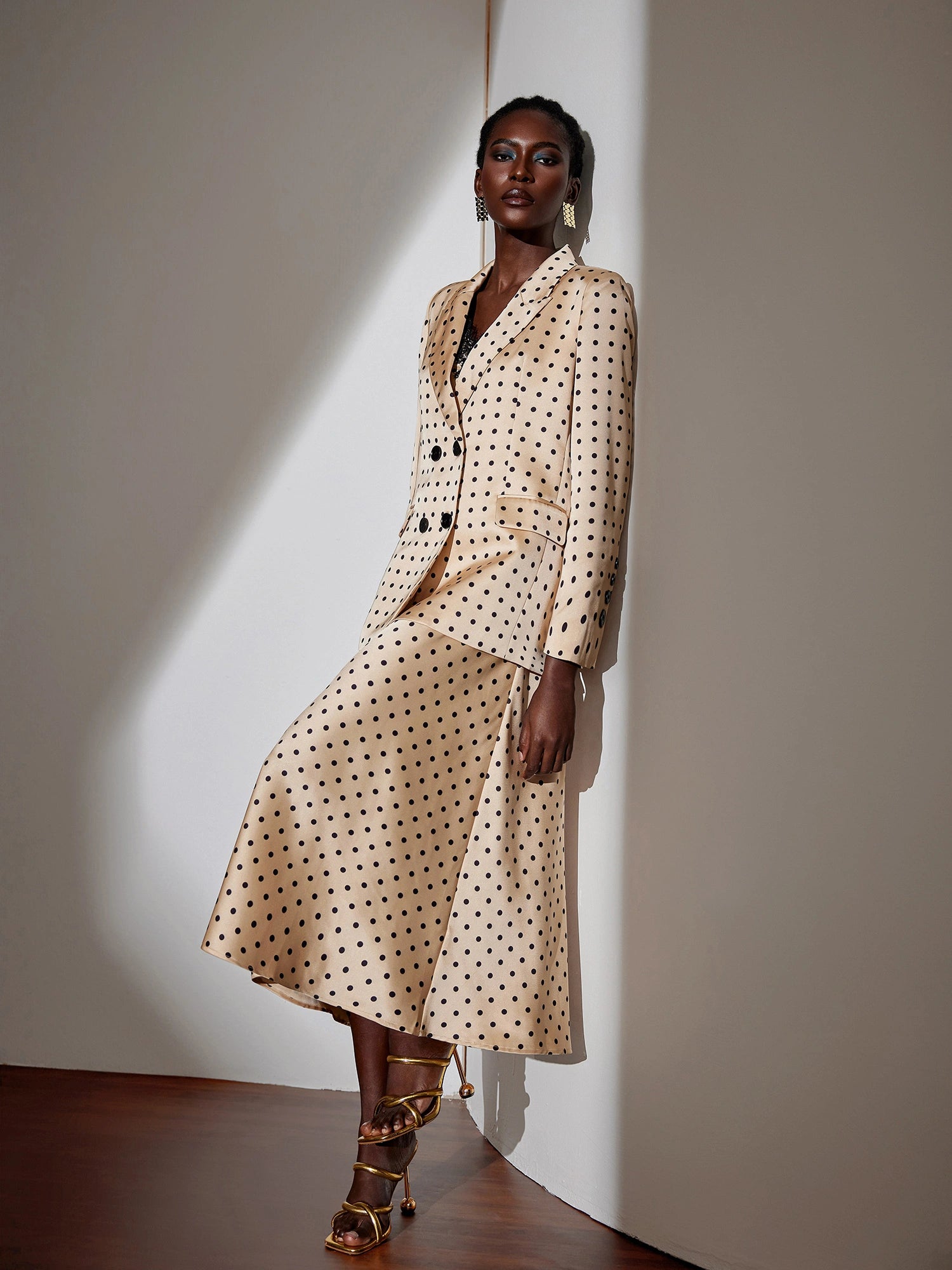 Polka Dot Lace Midi Dress|NOOSGOP