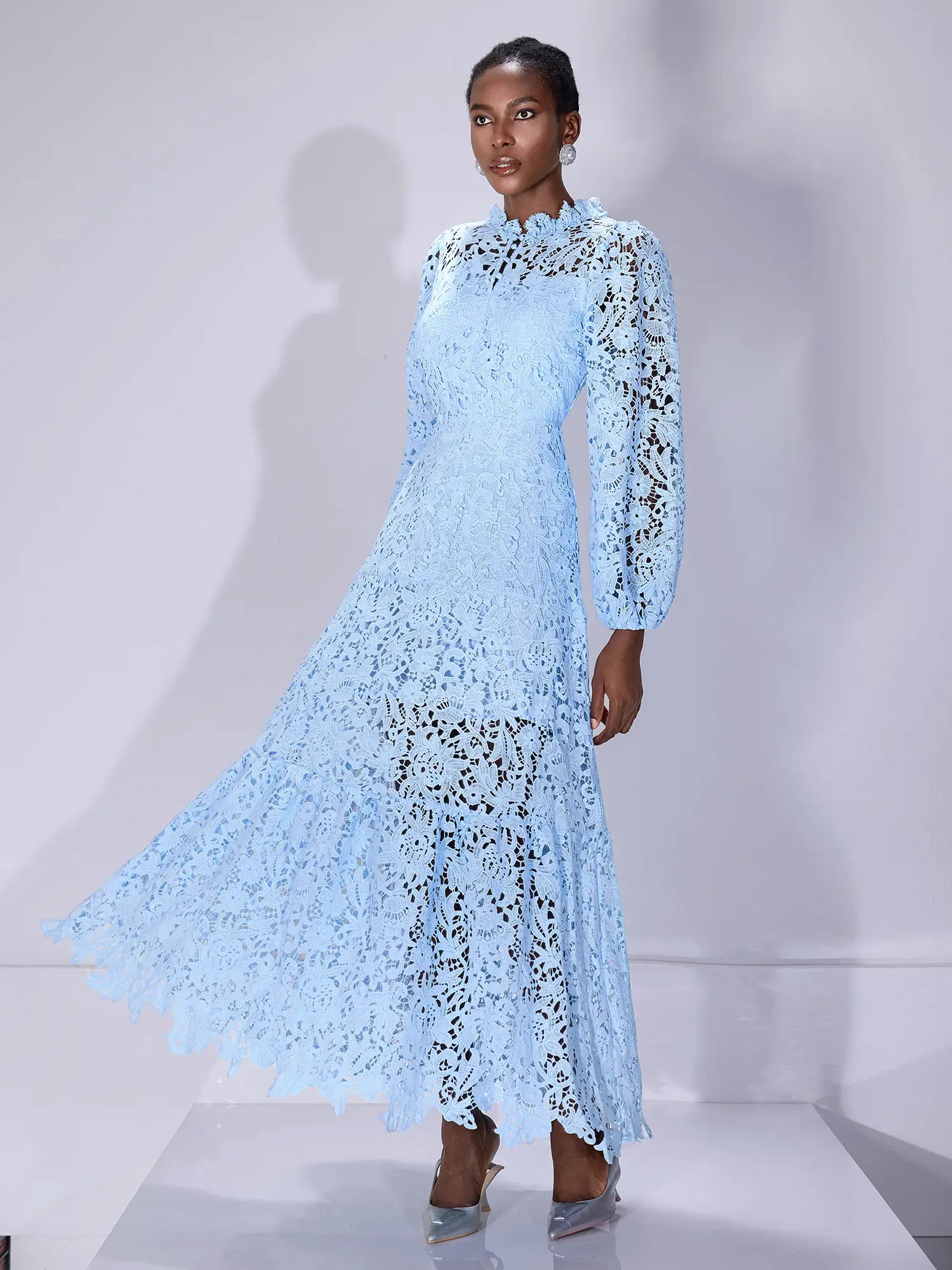 Printed Cutout Crew Neck Midi Dress|NOOSGOP