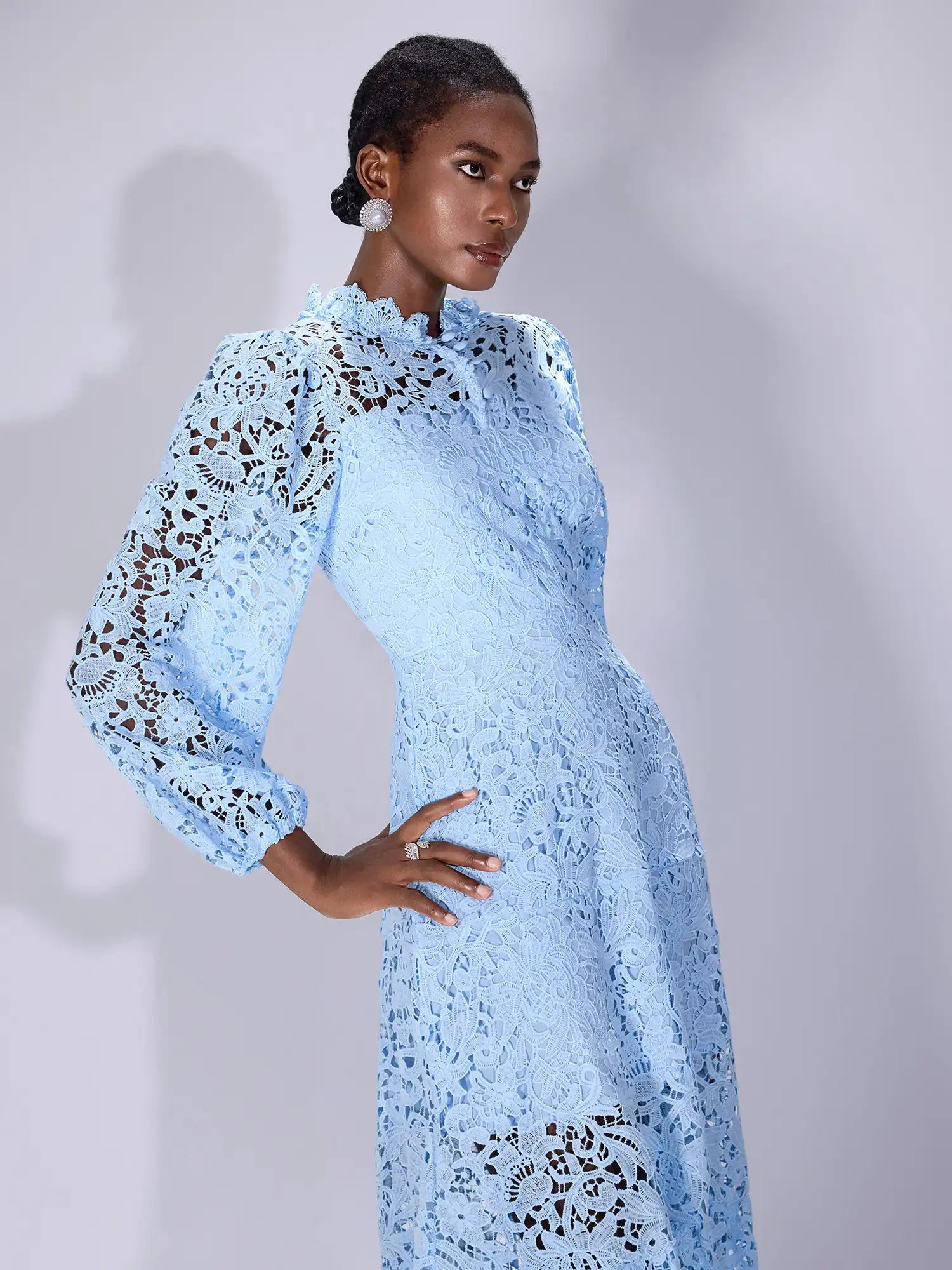 Printed Cutout Crew Neck Midi Dress|NOOSGOP