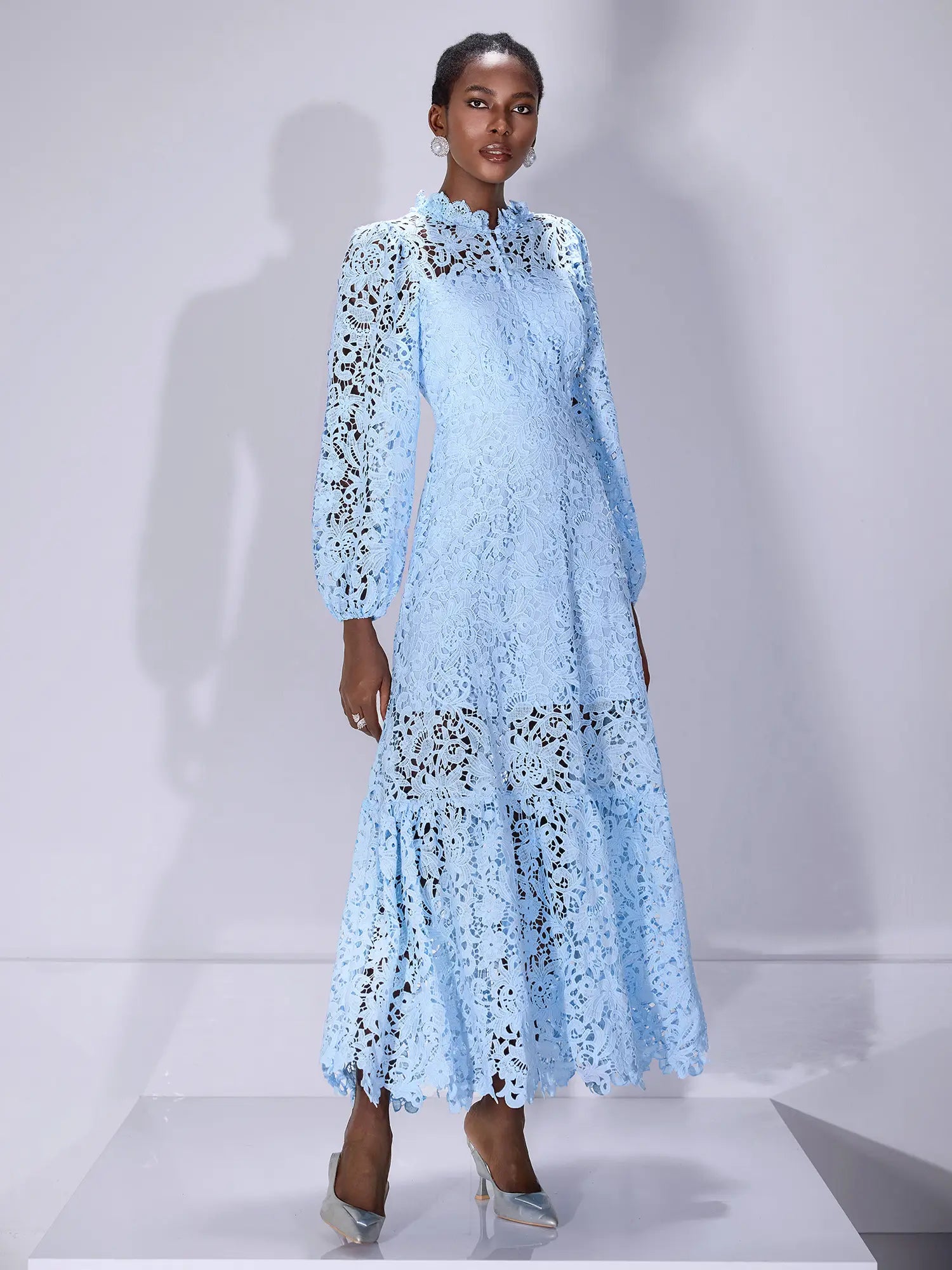 Printed Cutout Crew Neck Midi Dress|NOOSGOP