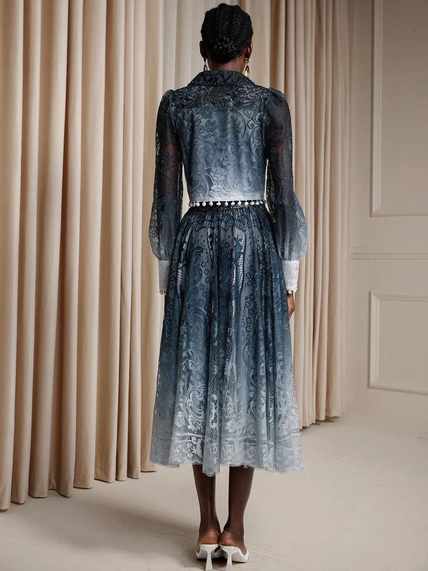 Printed Mesh Gradient Two-Piece Set|NOOSGOP