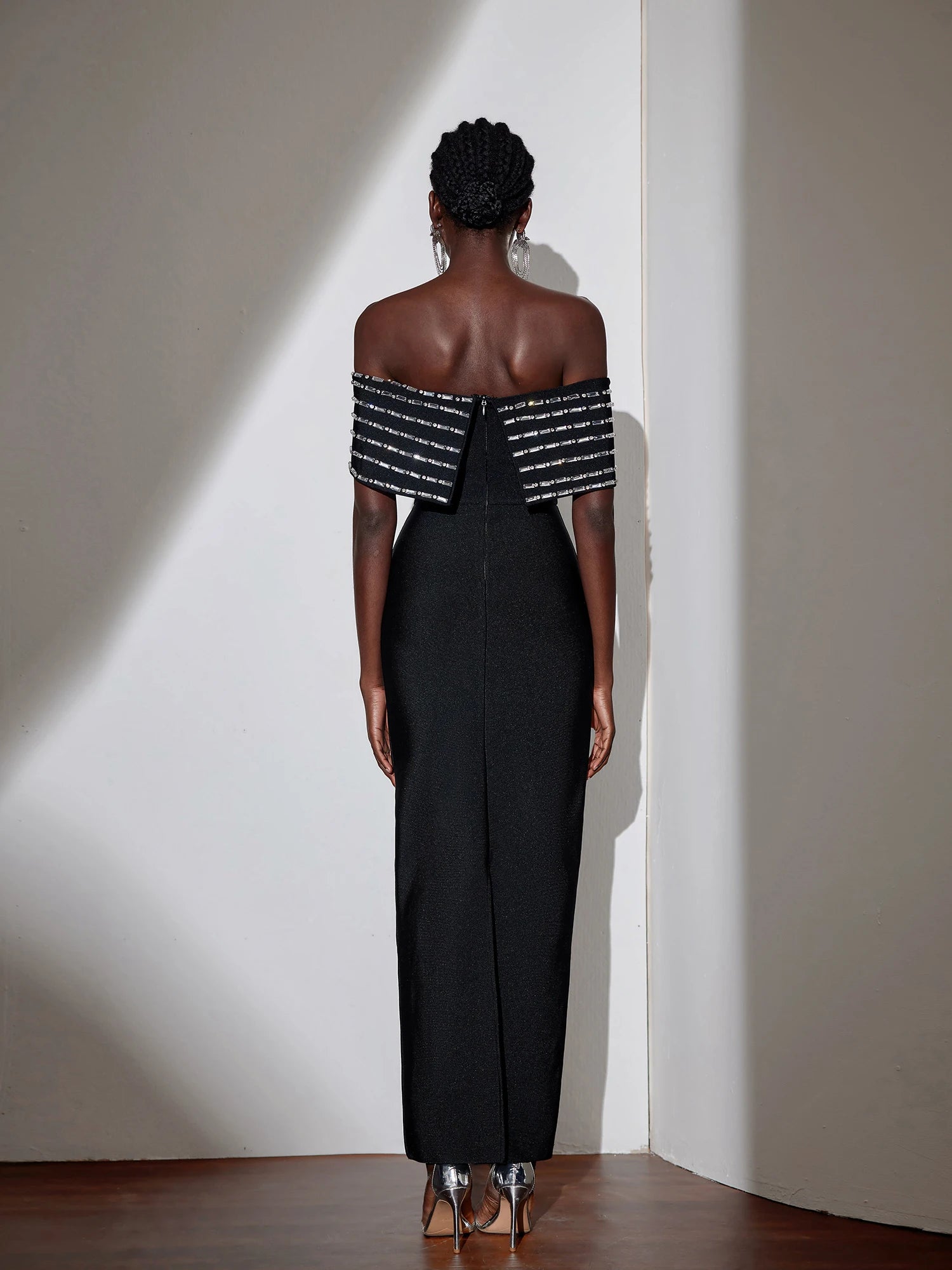 Rhinestone Strapless Bodycon Maxi Dress|NOOSGOP