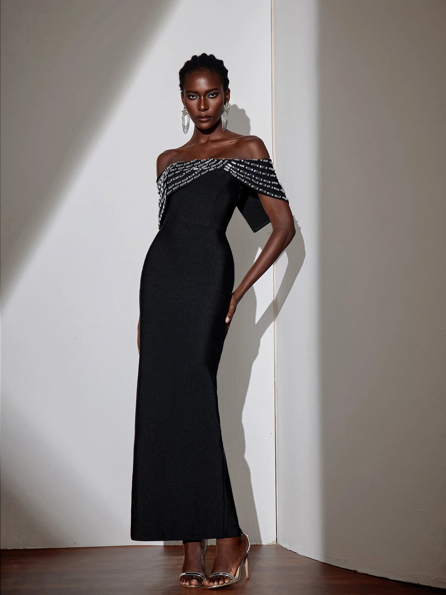 Rhinestone Strapless Bodycon Maxi Dress|NOOSGOP